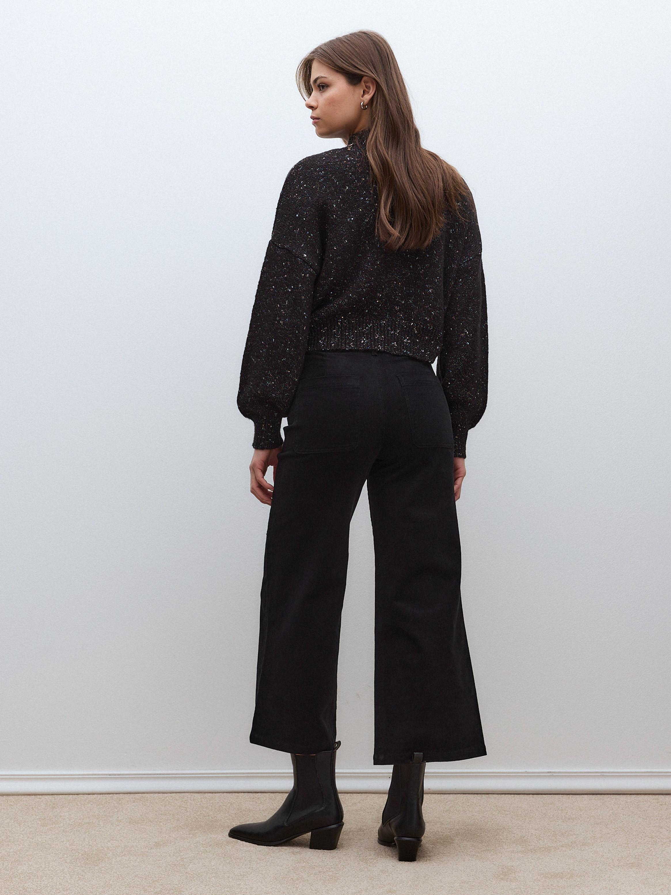 Pantalón Tipo Culotte de Cotelé-5