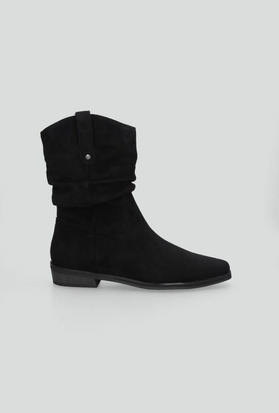 Botín Plano Tipo Gamuza  Mujer-4