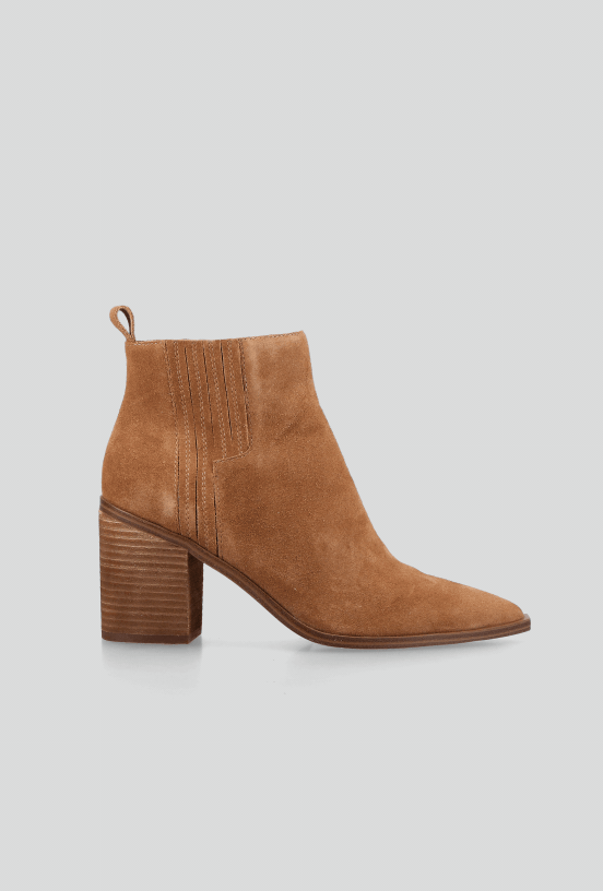 Botín Cuero Gamuza con Taco Mujer-4