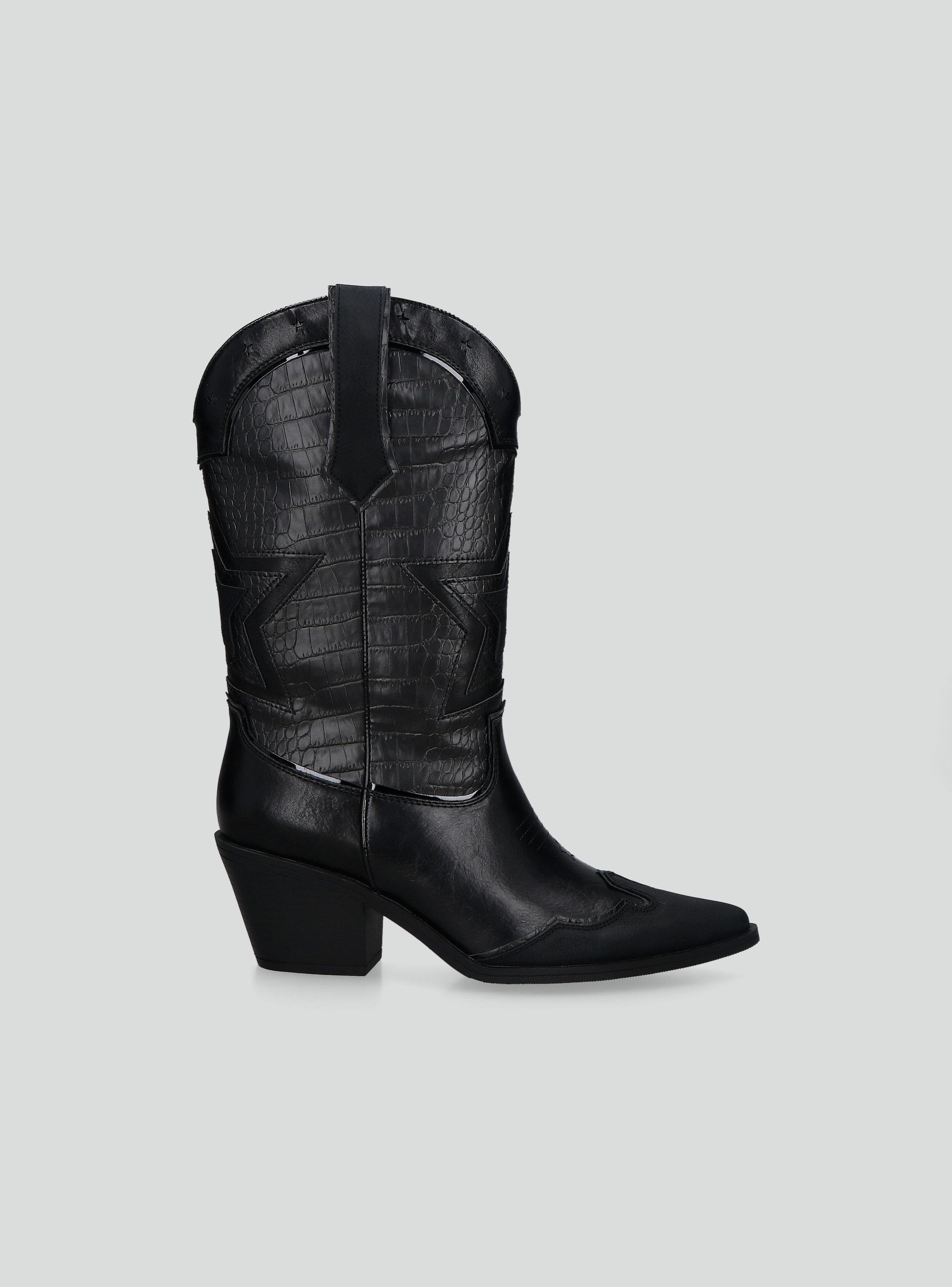 Bota Taco Cono Cuero Mujer-2