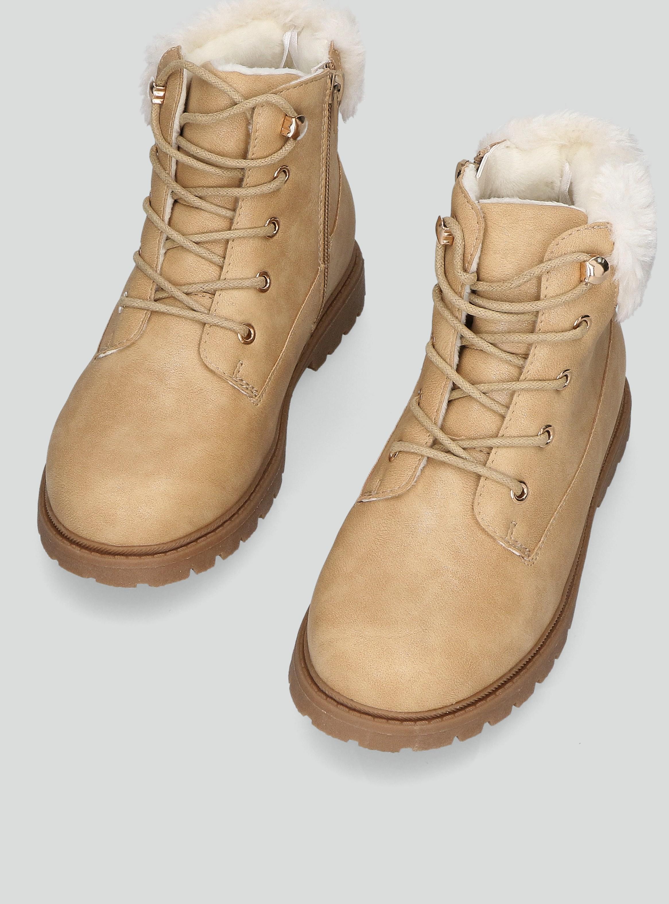 Botín con Cierre Lateral y Peludo en Tobillo Niña-3