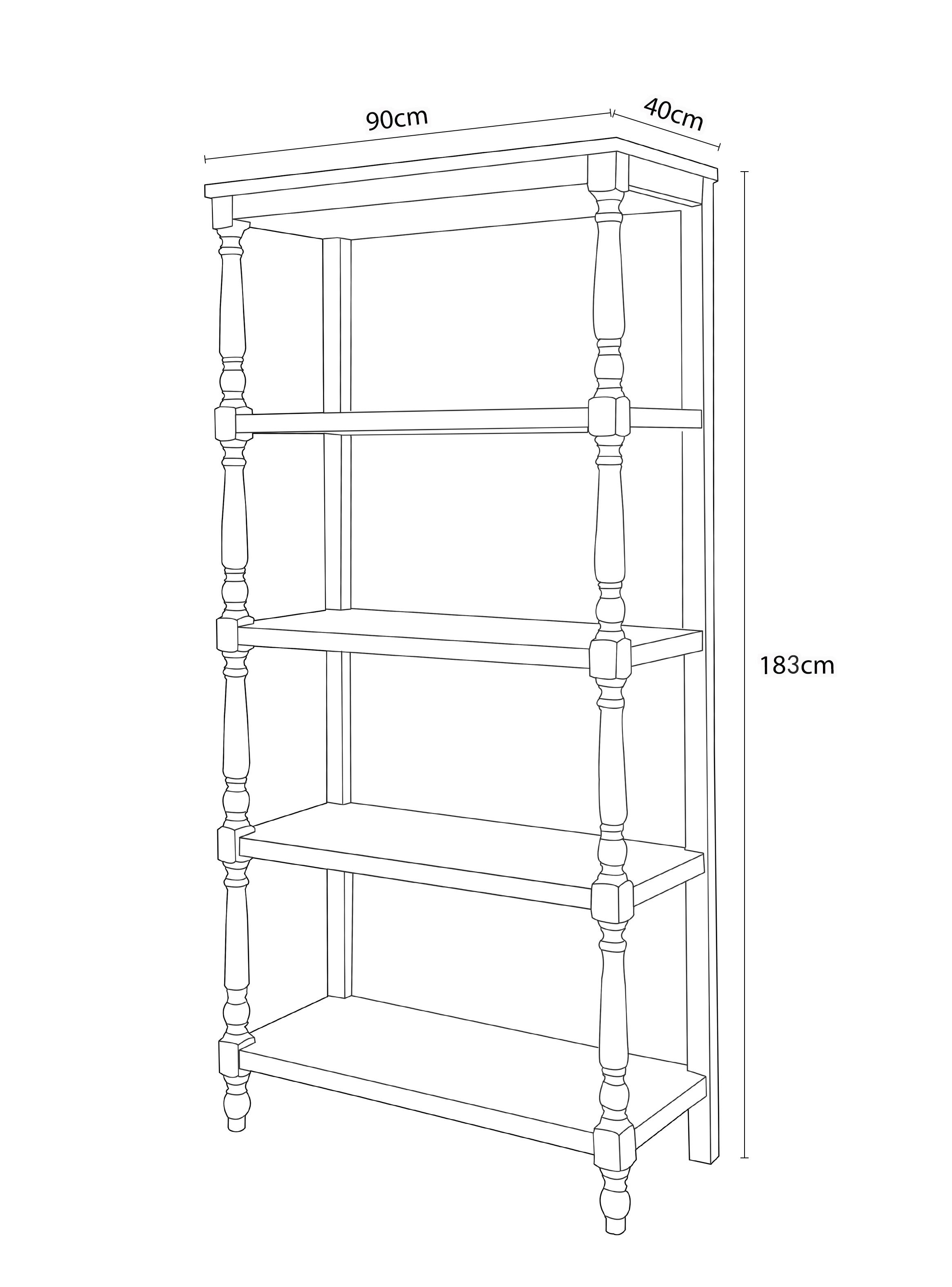 Repisa Normandía 90x40x180 cm-1