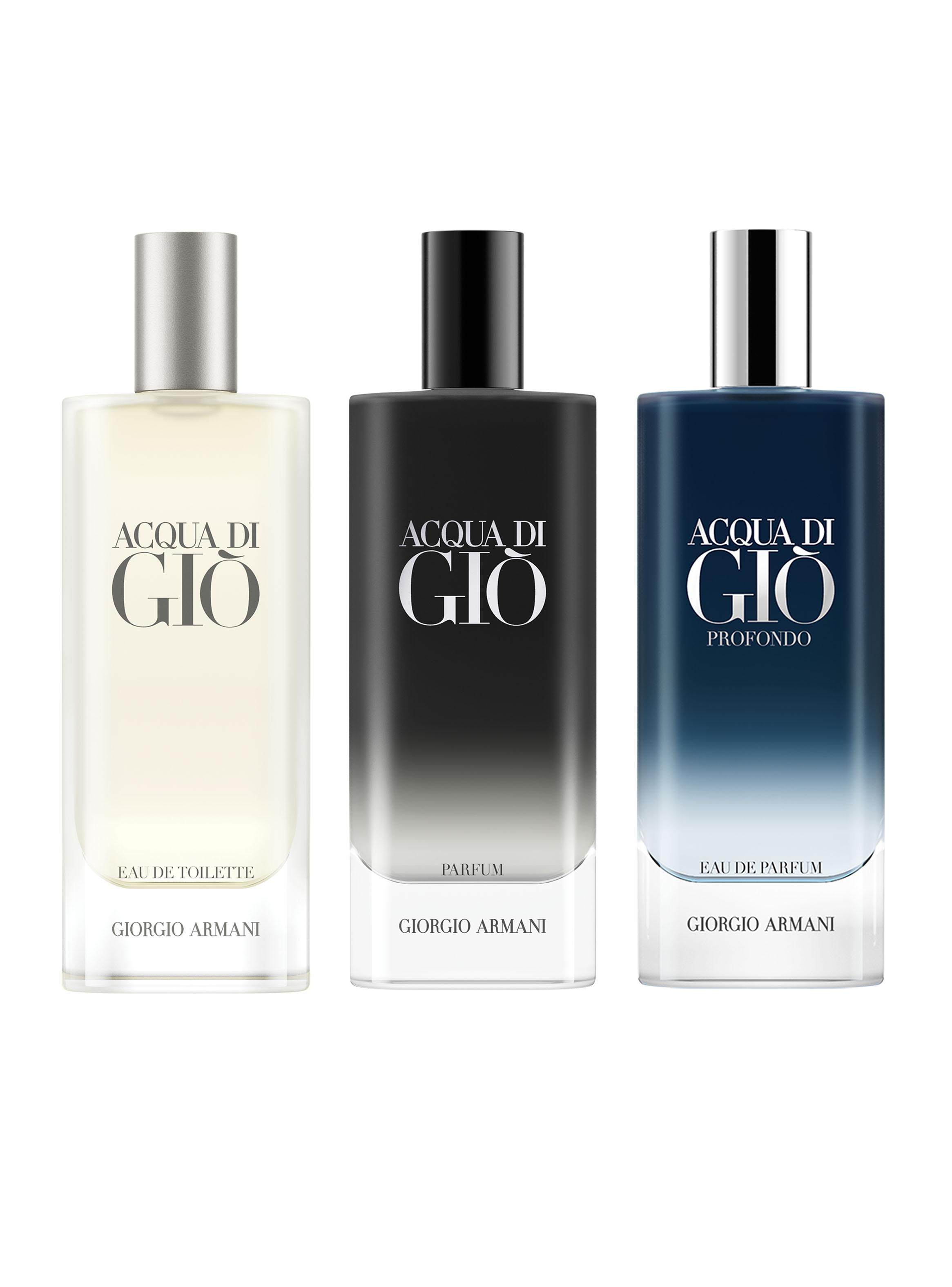 Set Perfume Aqua di Giò EDT Hombre 15ml + Parfum 15ml + Profondo EDP 15ml Giorgio Armani-0