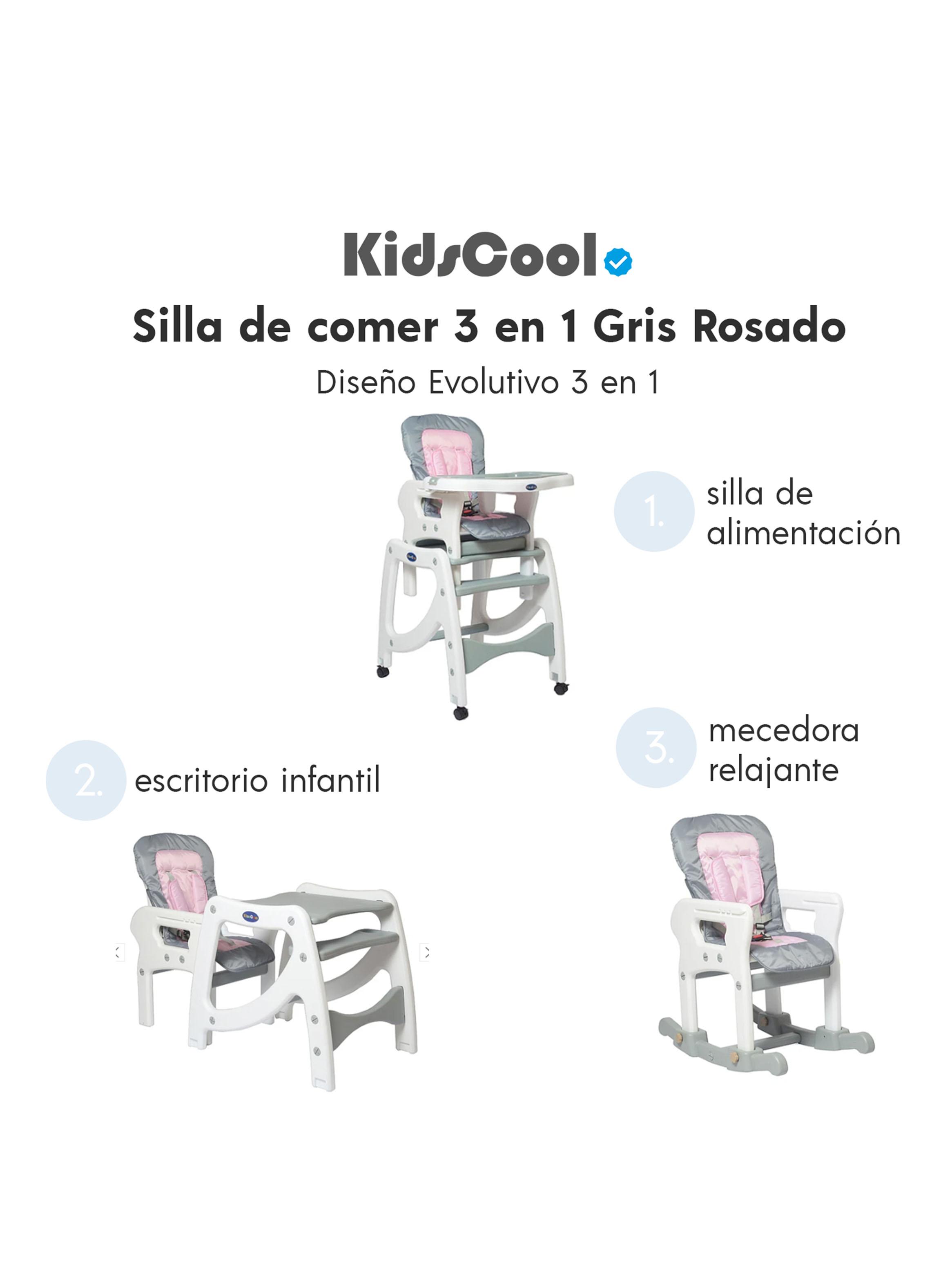 Silla Kidscool Comer 3 Funciones en 1 Rosado-4