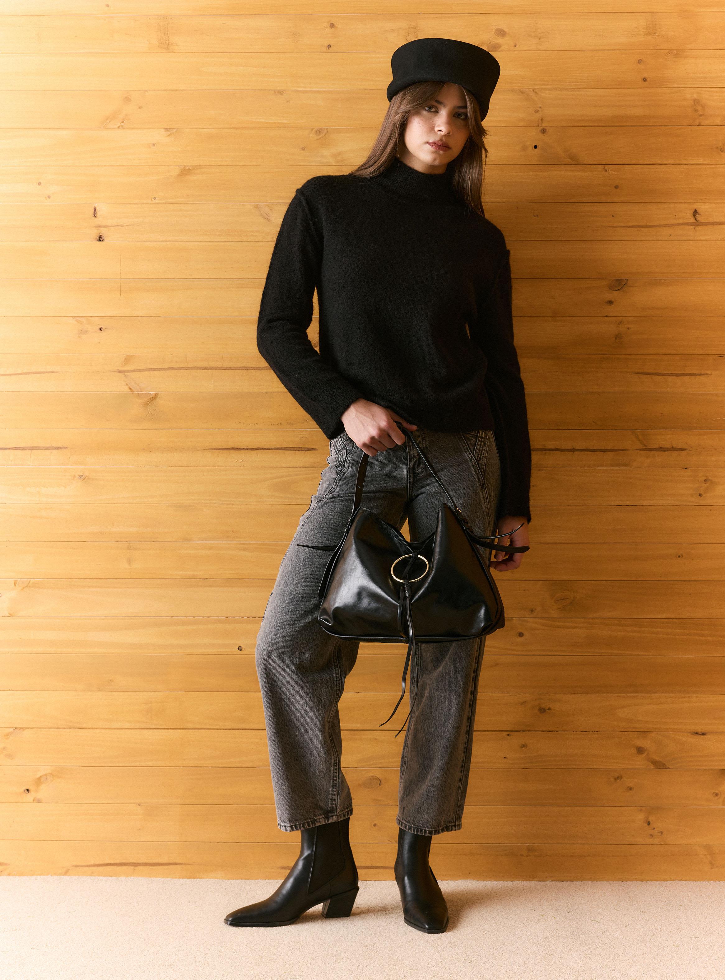 Sweater Liso de Cuello Alto-4