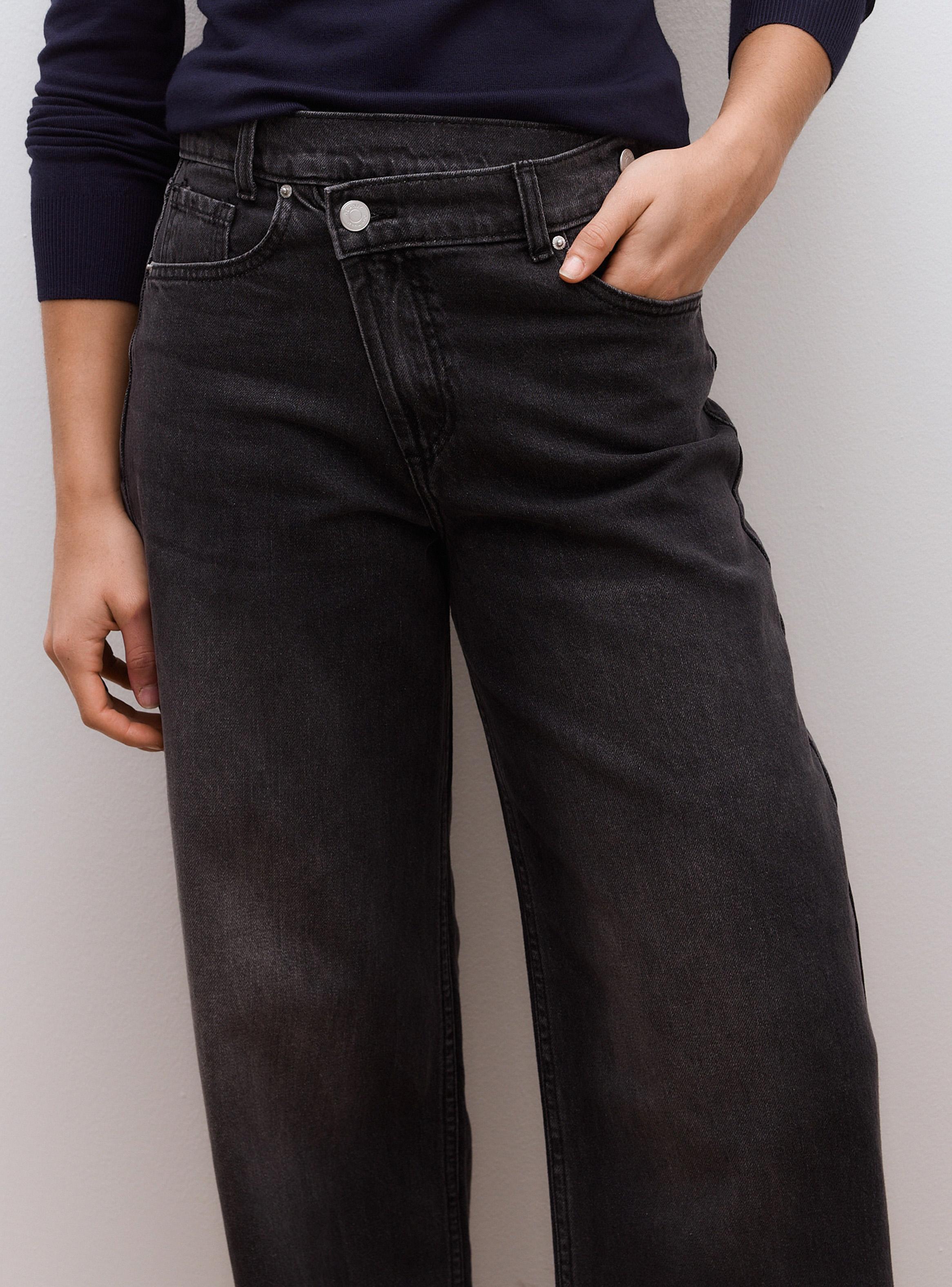 Jeans Wide Leg Cintura Cruzada Tiro Alto-2