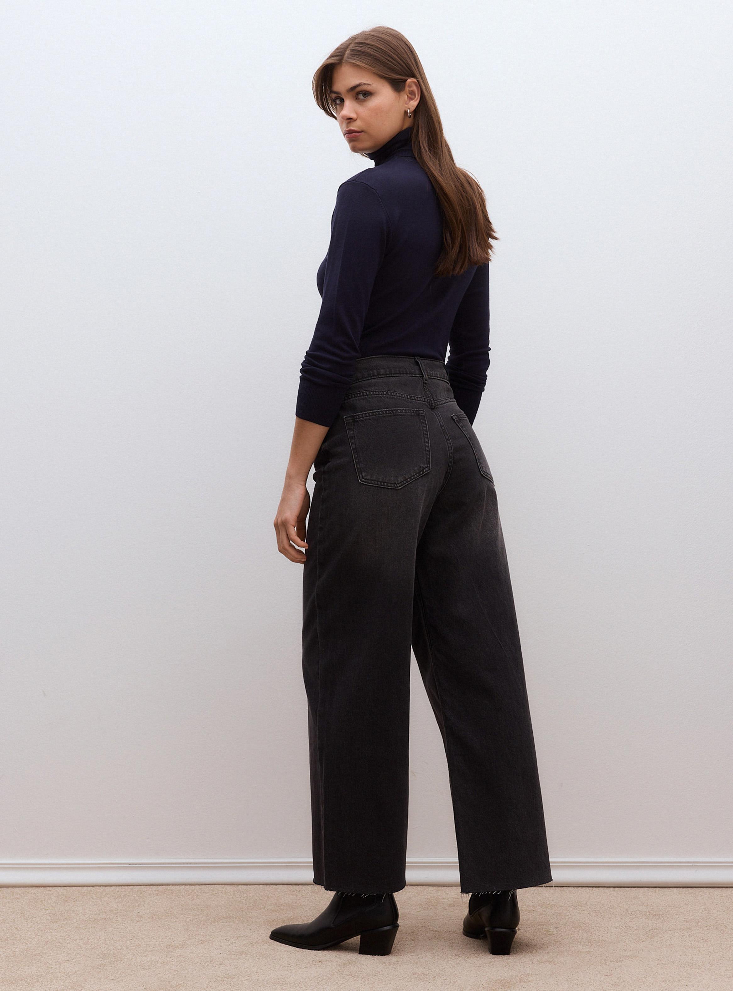 Jeans Wide Leg Cintura Cruzada Tiro Alto-5