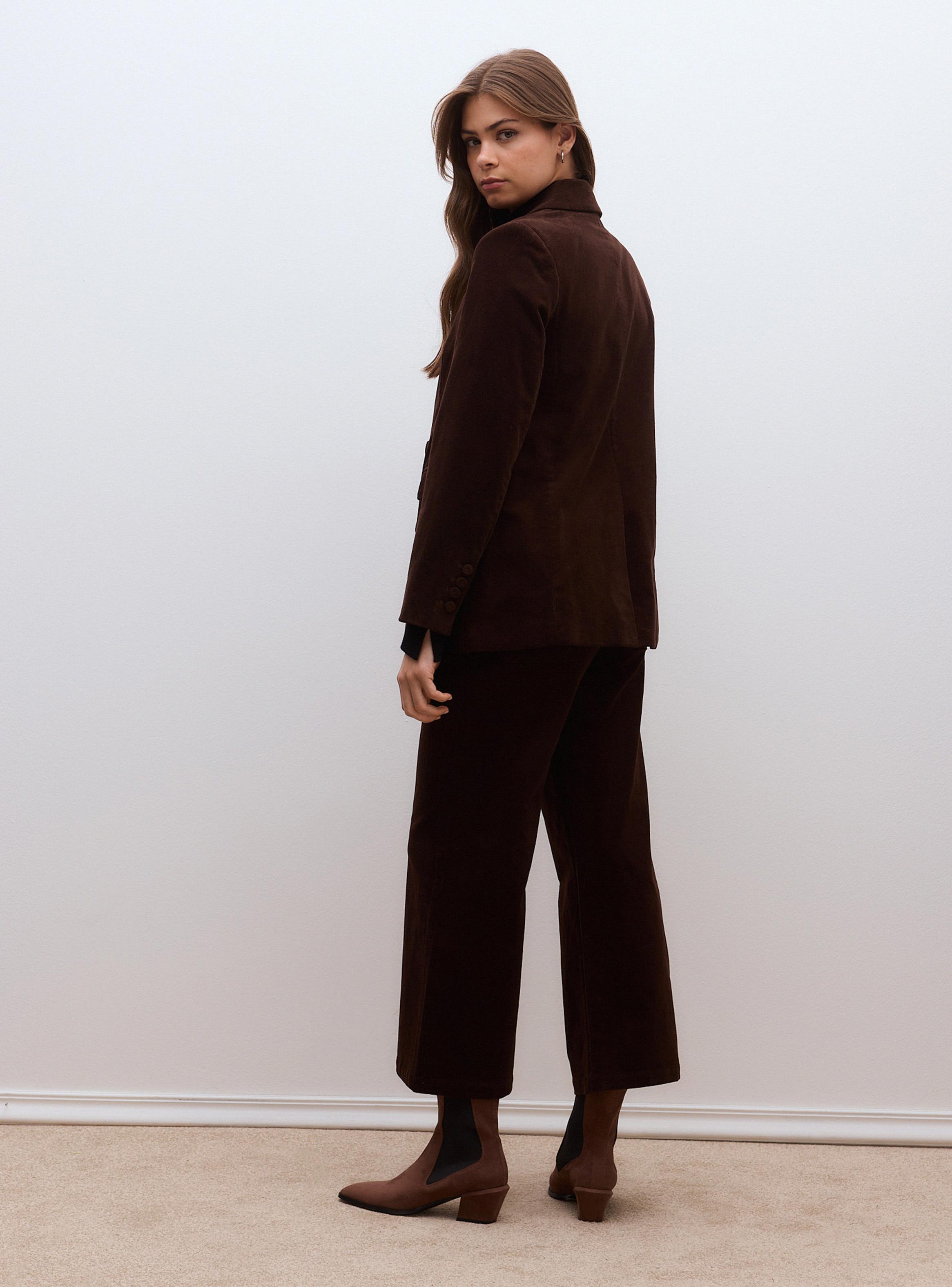 Blazer de Cotelé con Solapa Clásica y Bolsillos con Tapeta-5