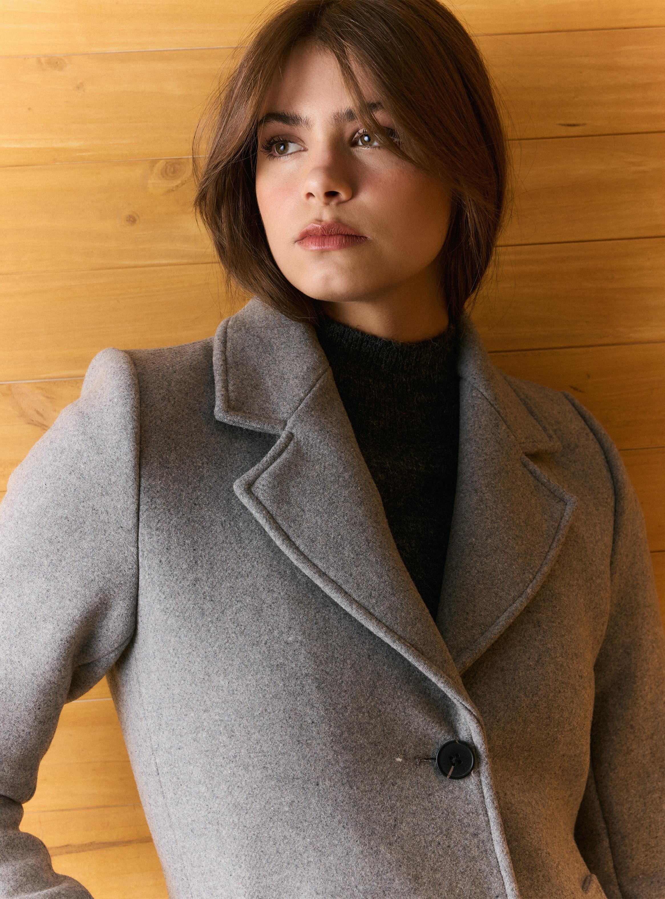 Abrigo Largo de Paño con Lana-2