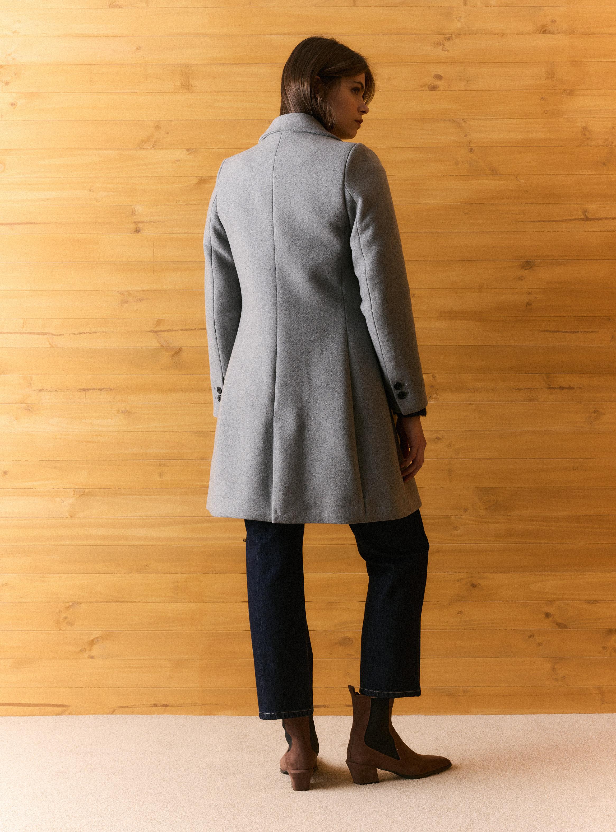 Abrigo Largo de Paño con Lana-5