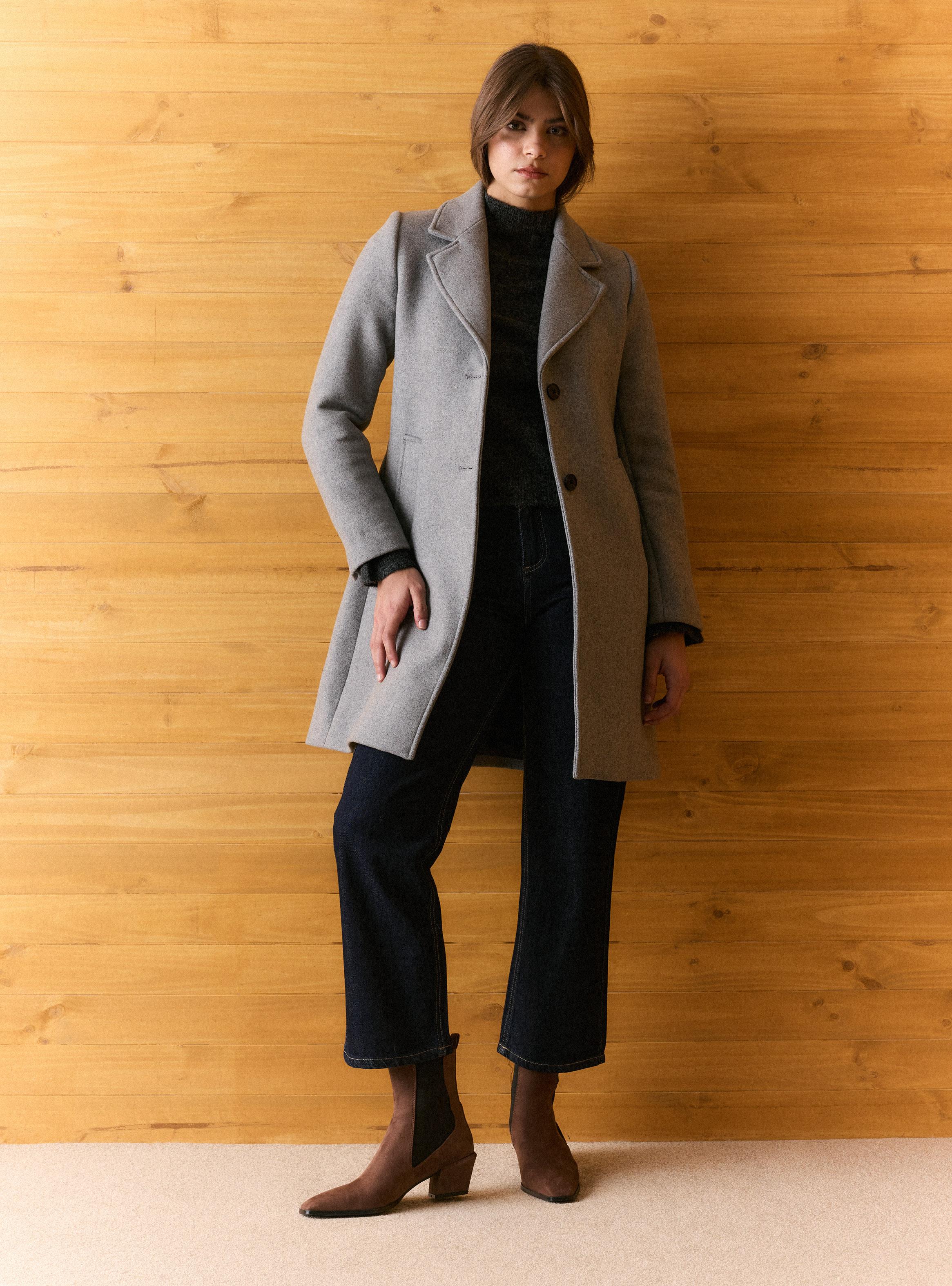 Abrigo Largo de Paño con Lana-4