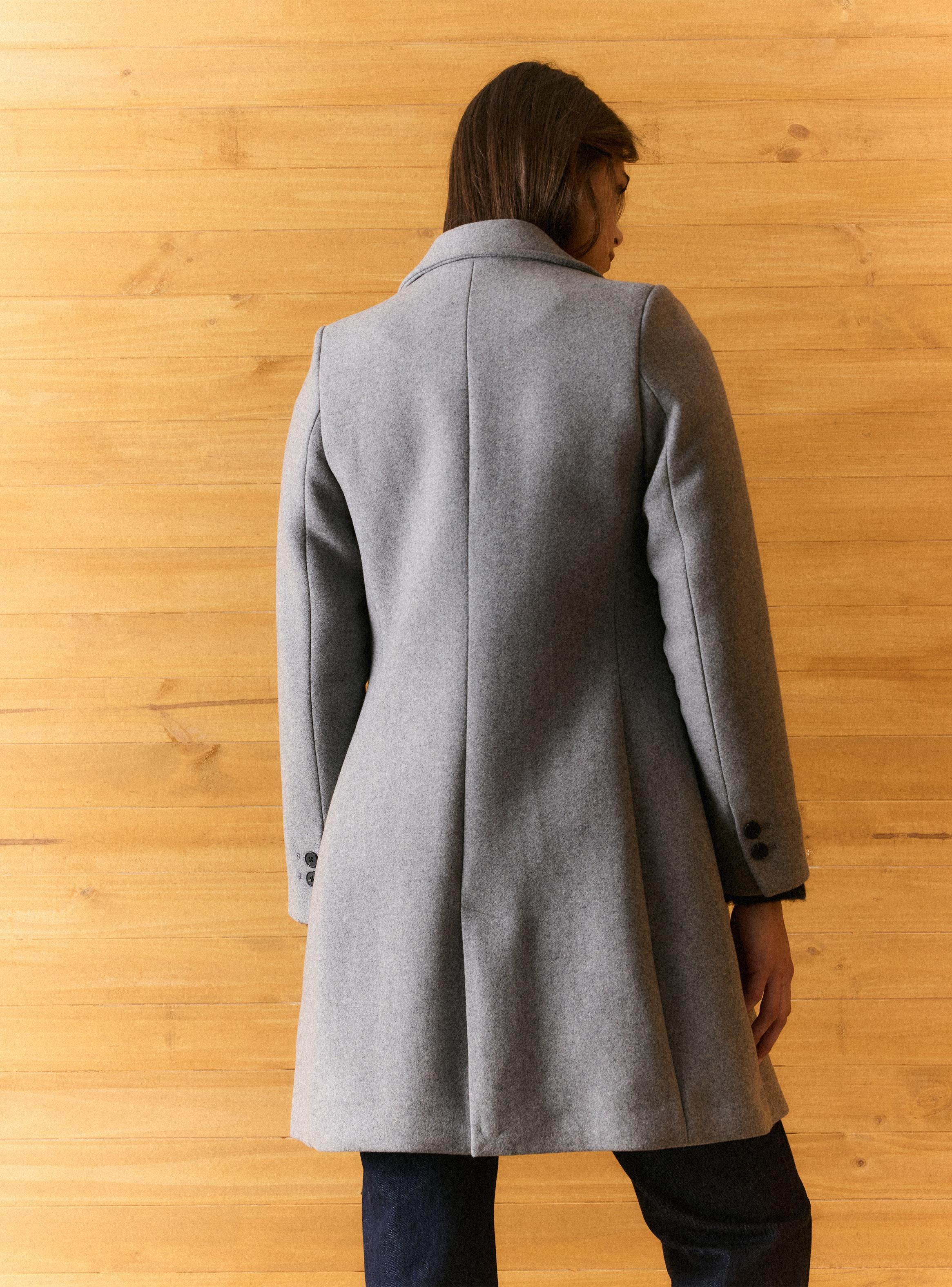 Abrigo Largo de Paño con Lana-1