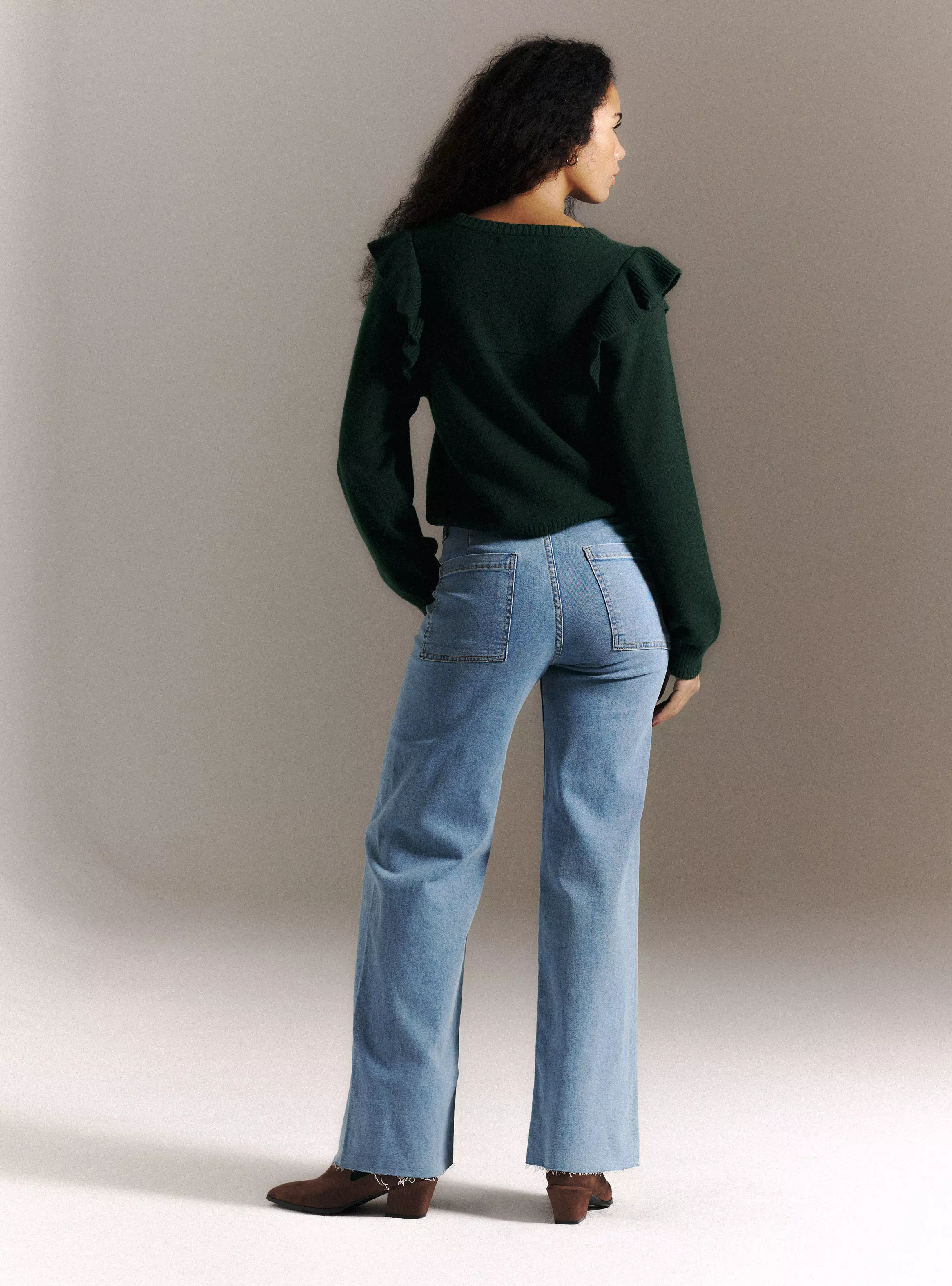 Sweater con Detalle de Vuelos en Hombros-5