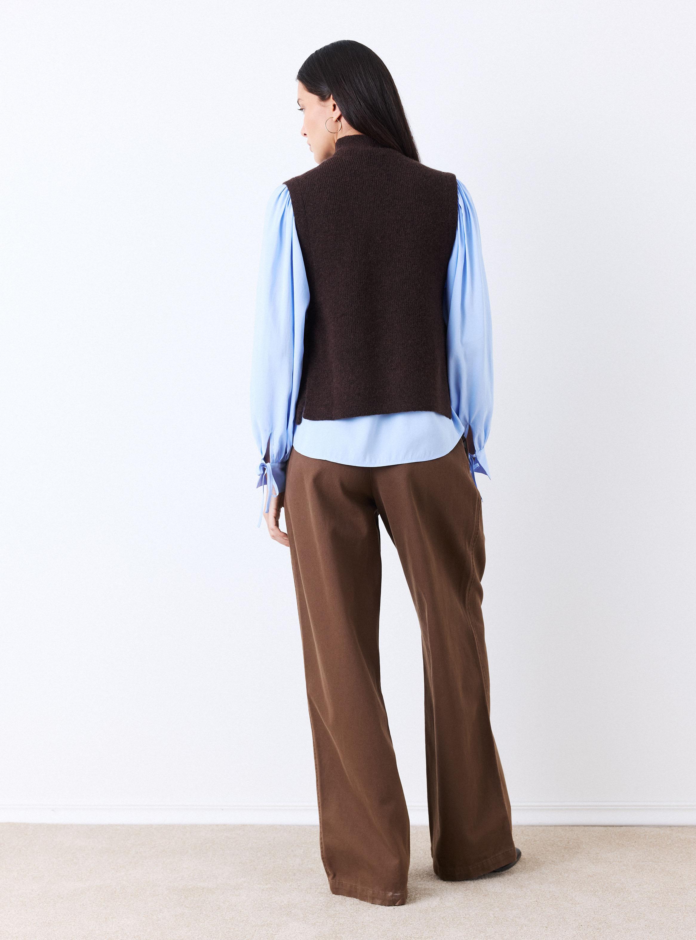 Sweater sin Mangas Amarras Laterales con Lana-5