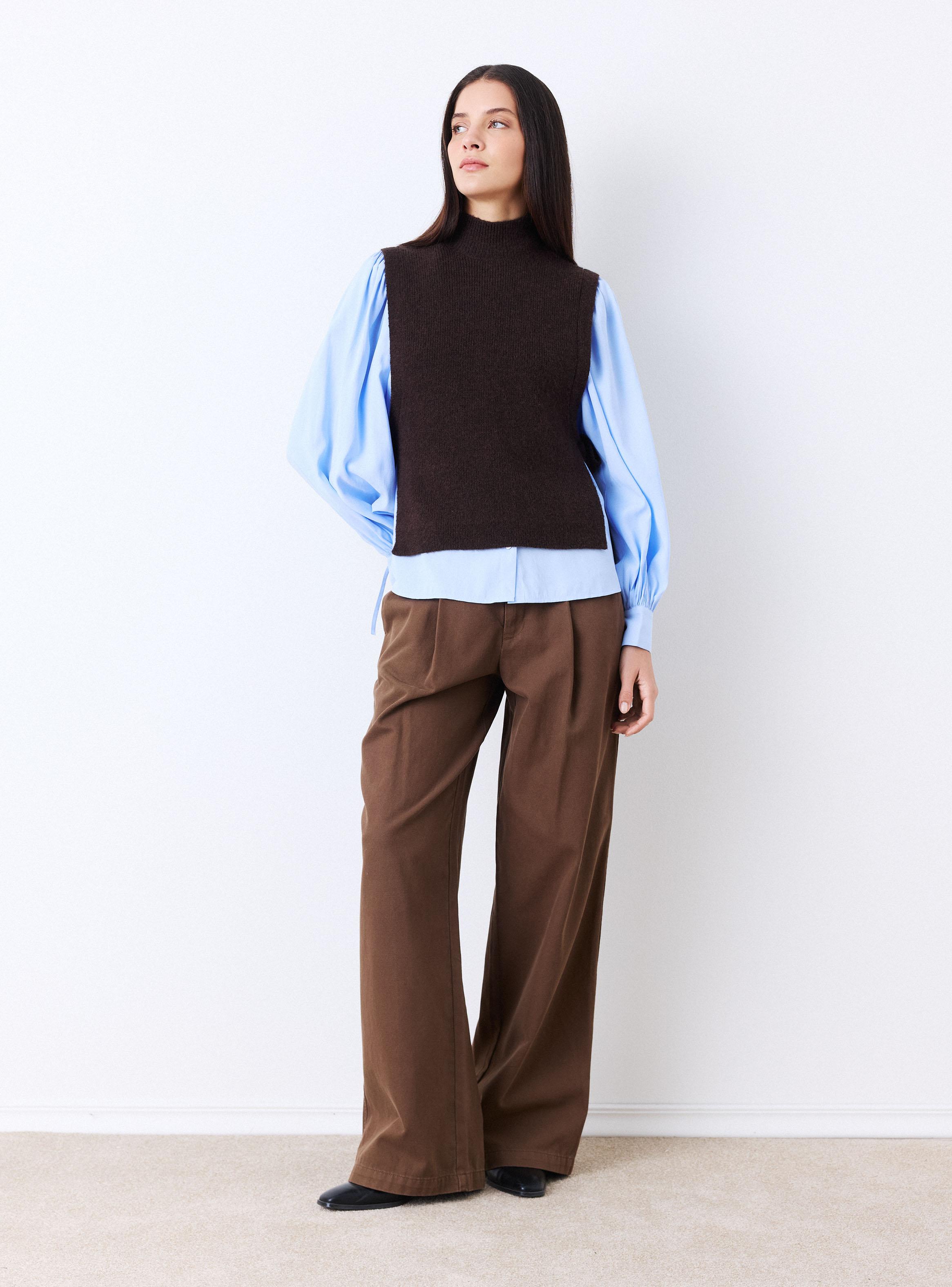 Sweater sin Mangas Amarras Laterales con Lana-4