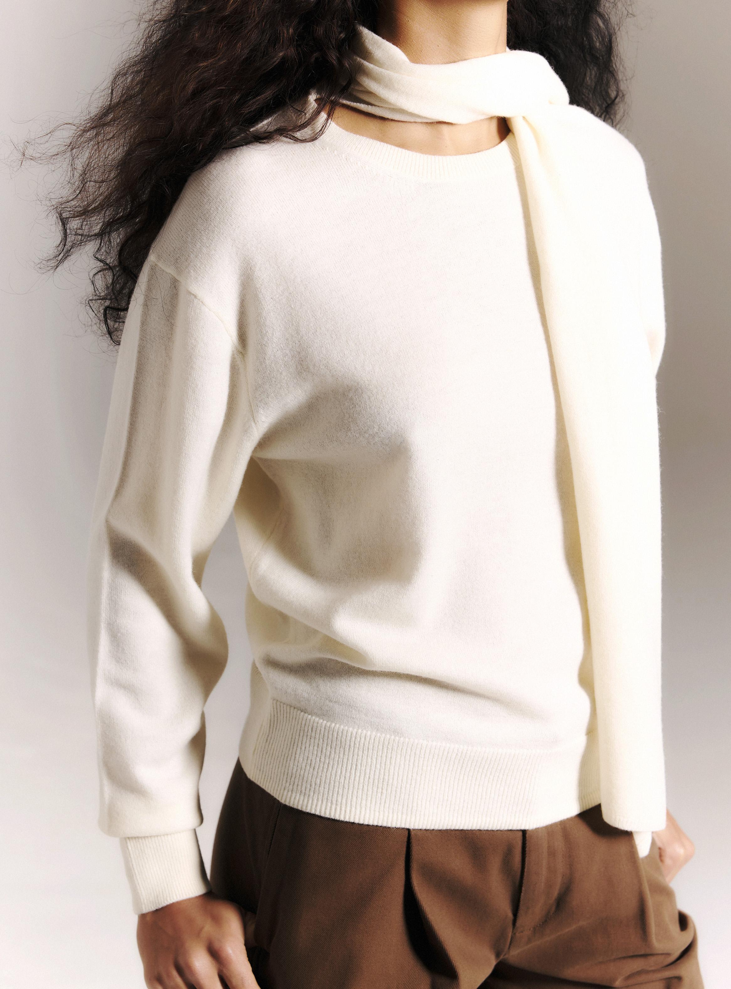 Sweater con Cuello Tipo Bufanda de Lana Merino-3