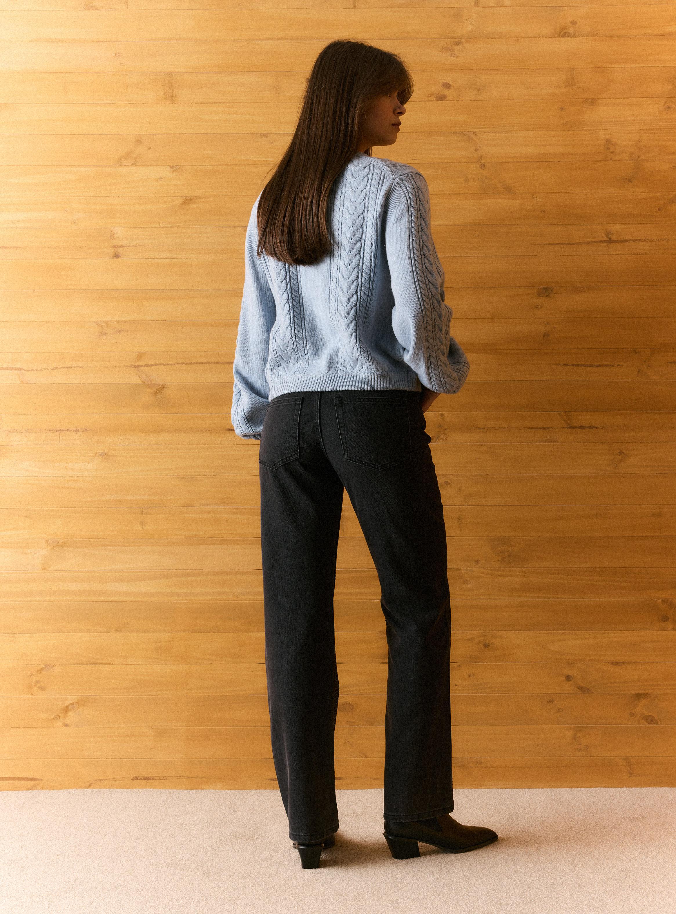 Jeans Straight con Lentejuelas al Tono-5