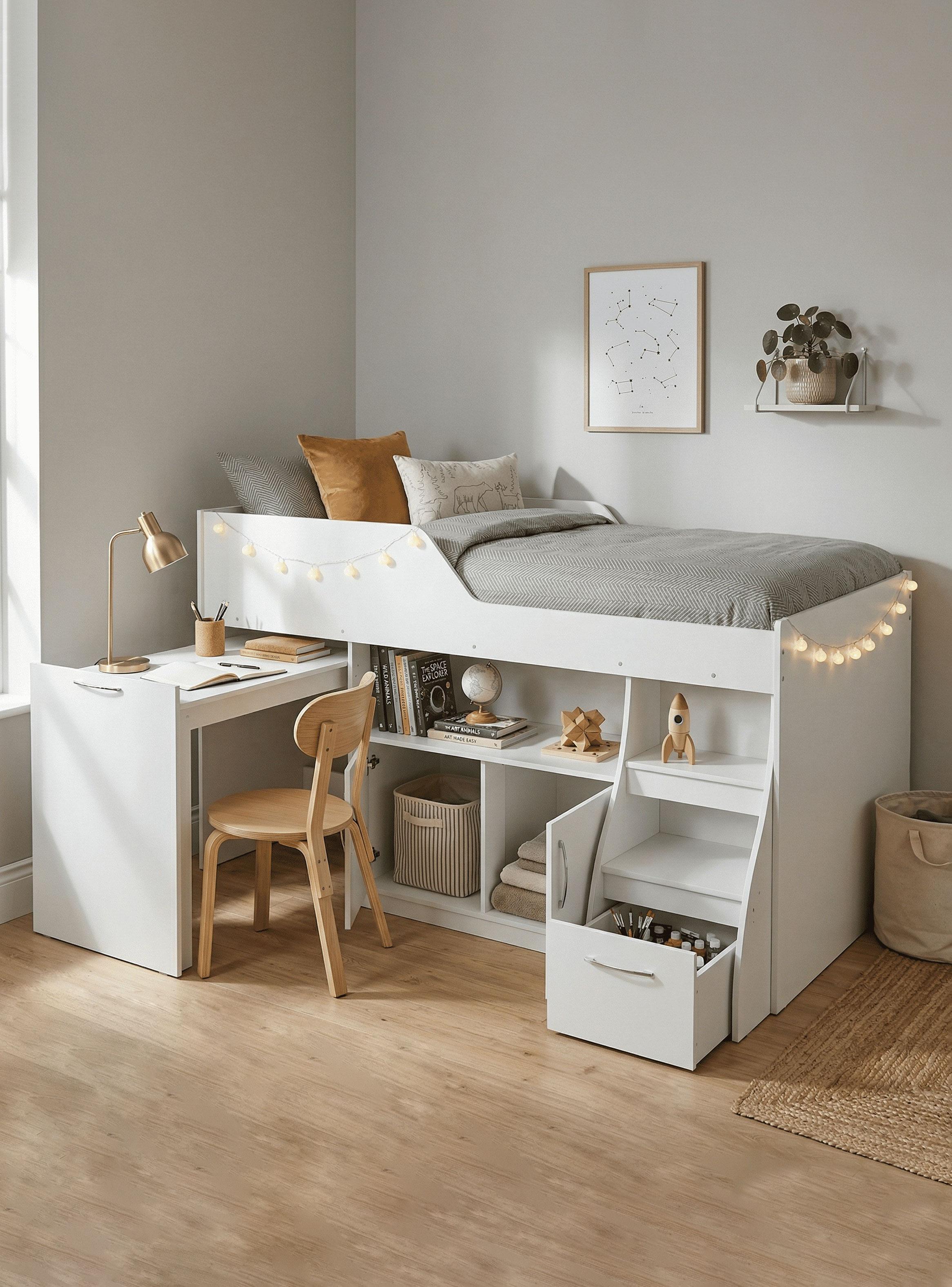 Cama Funcional 1.5 Plazas Retráctil Blanco-4