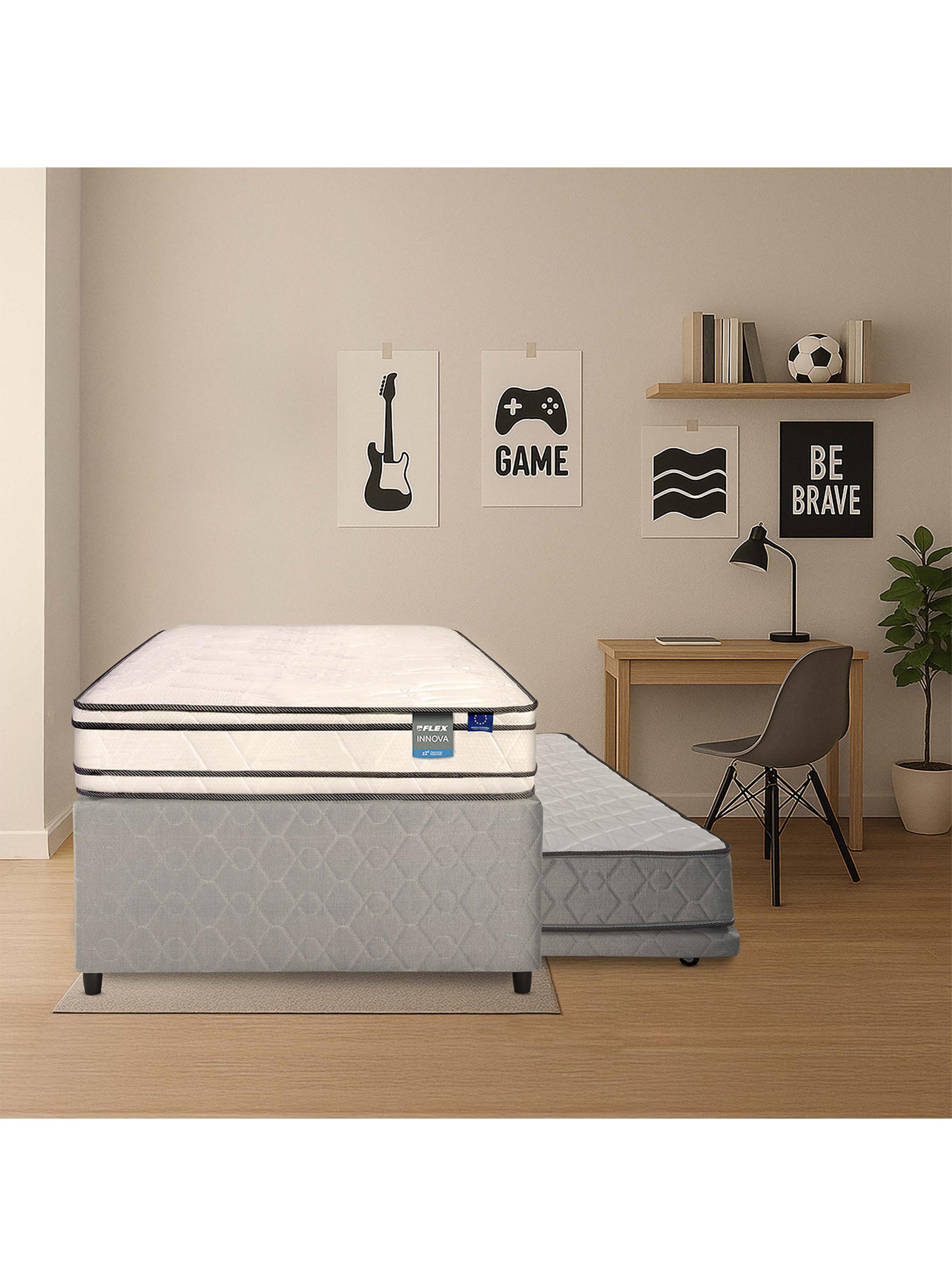Diván Cama Gris Innova 1.5 Plazas Box + Respaldo Royal Gris-5