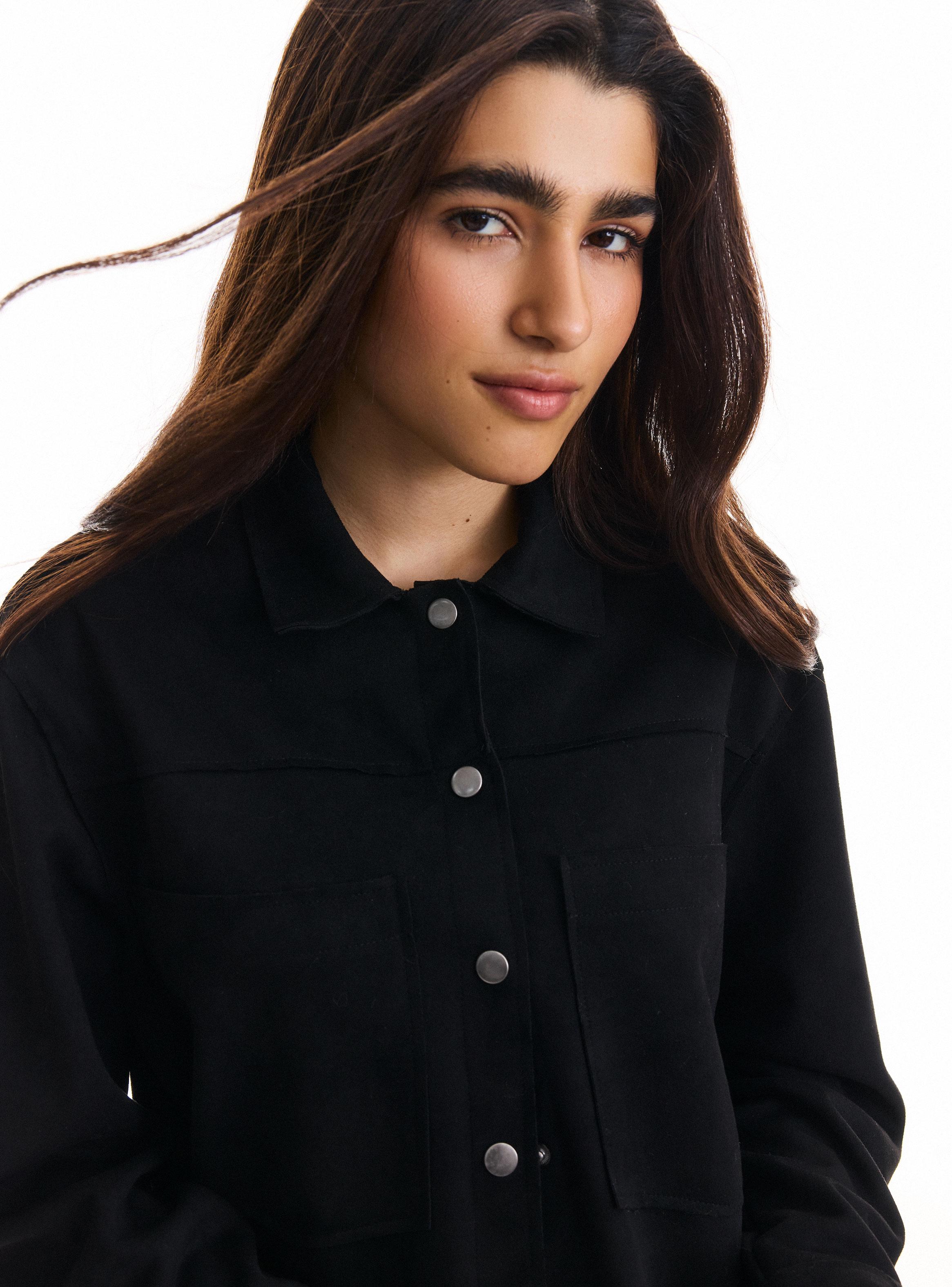 Chaqueta Sobrecamisa Efecto Suede-2