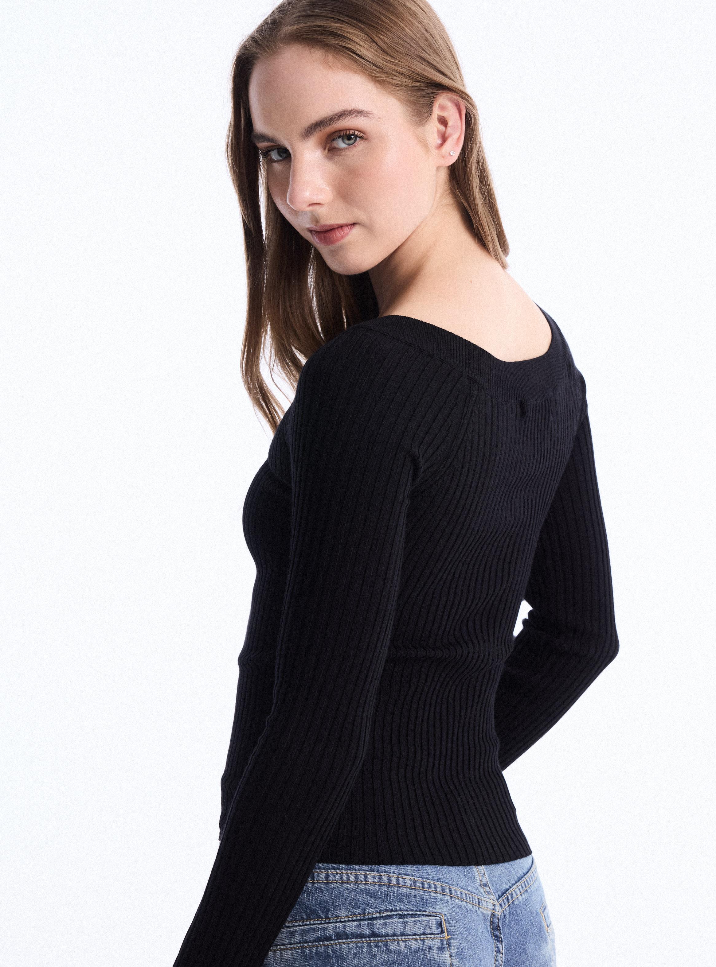 Sweater Hombro Caído-3