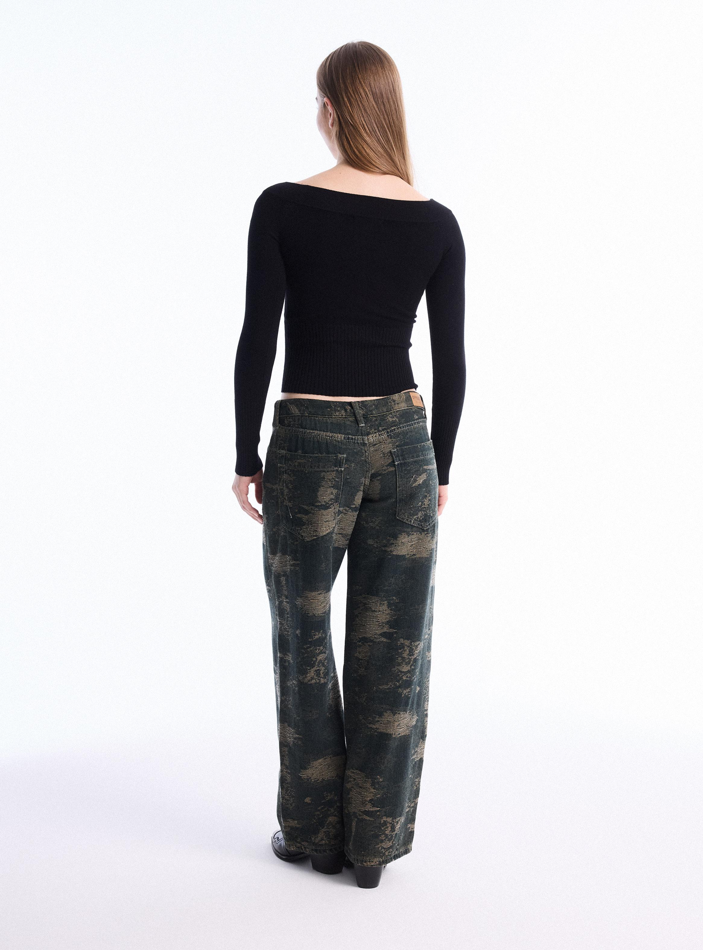 Sweater Básico Hombro Caído-5