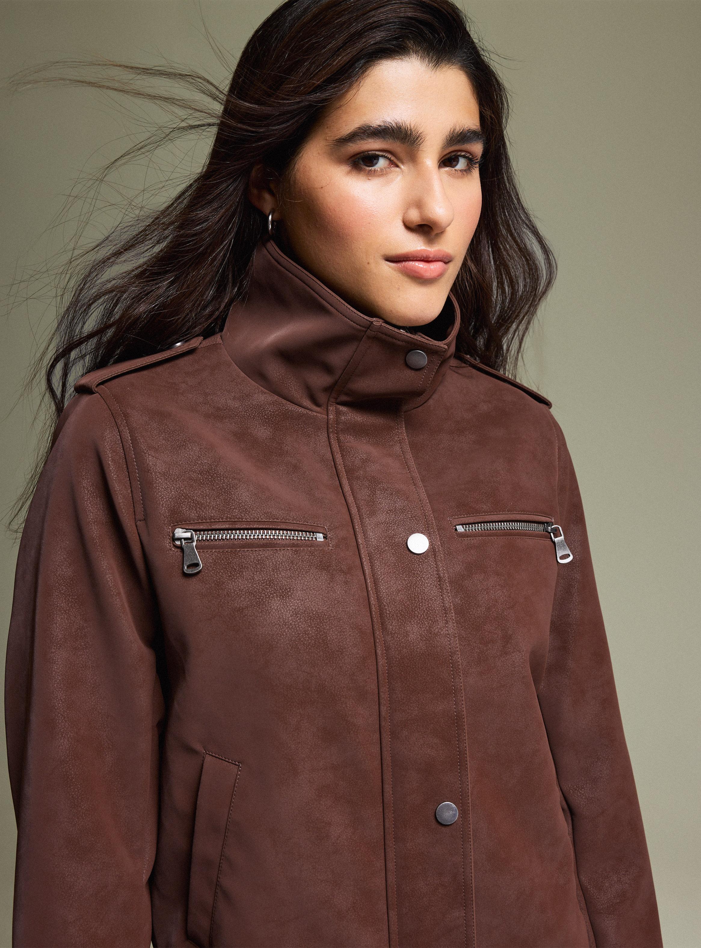 Chaqueta Biker Efecto Suede-3