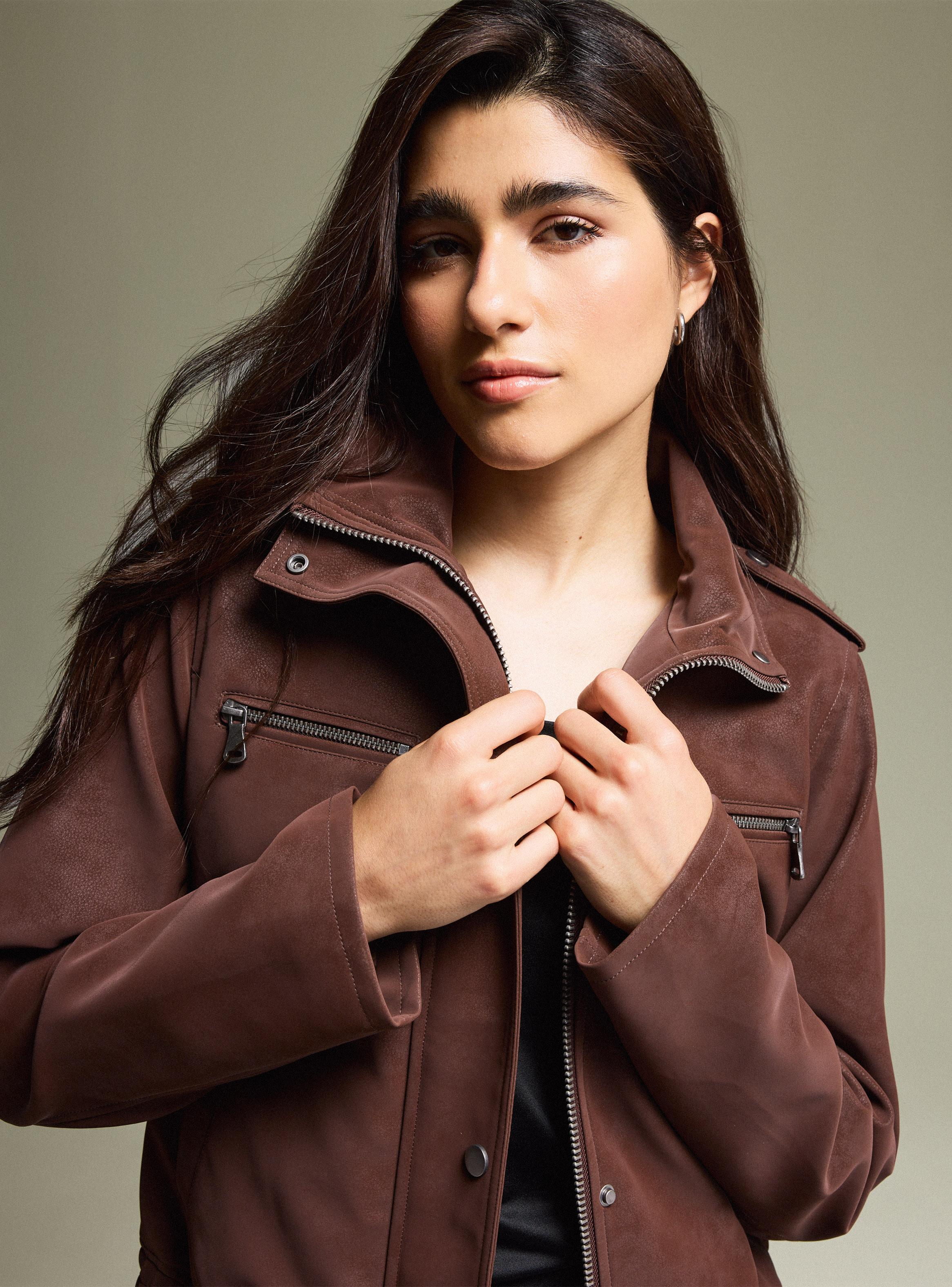 Chaqueta Biker Efecto Suede-2