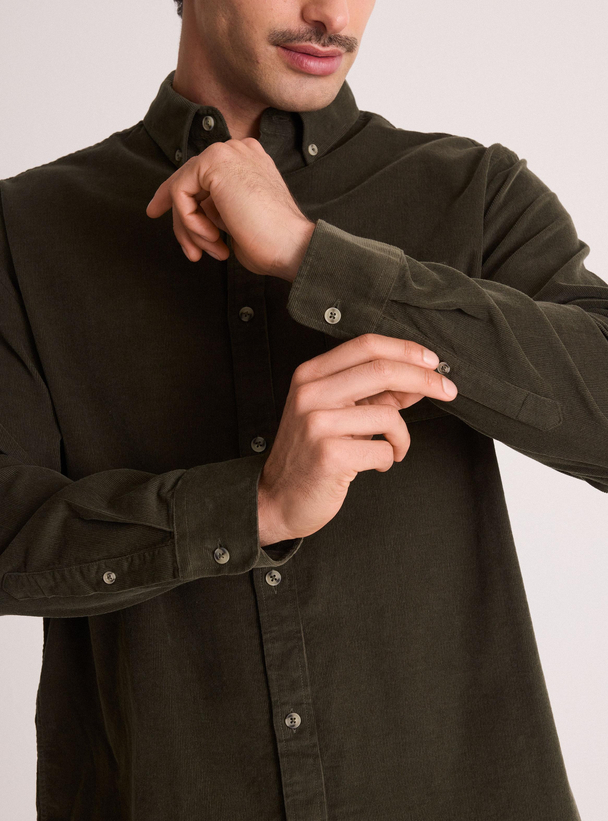 Camisa Cotelé Manga Larga-3