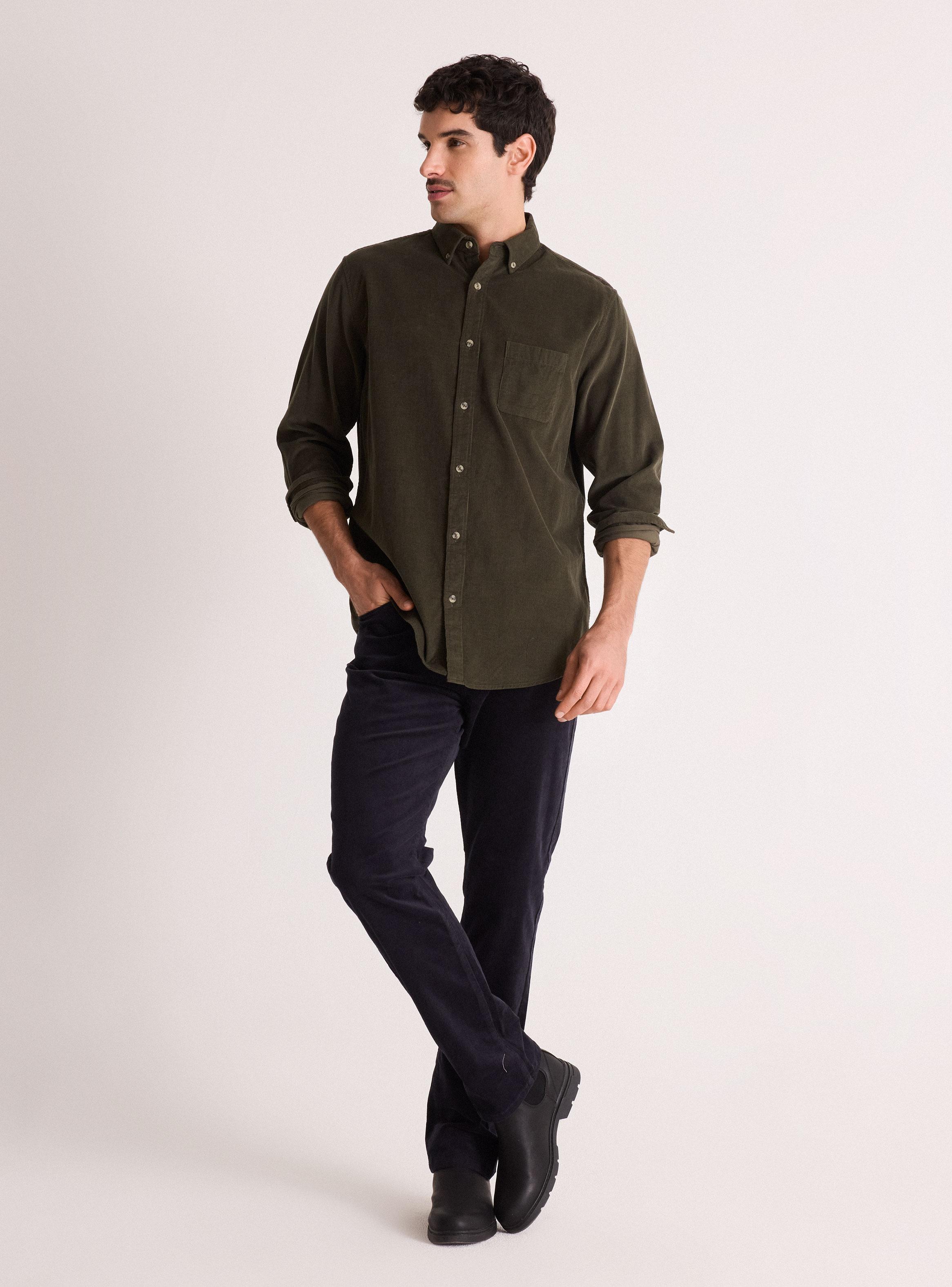 Camisa Cotelé Manga Larga-4