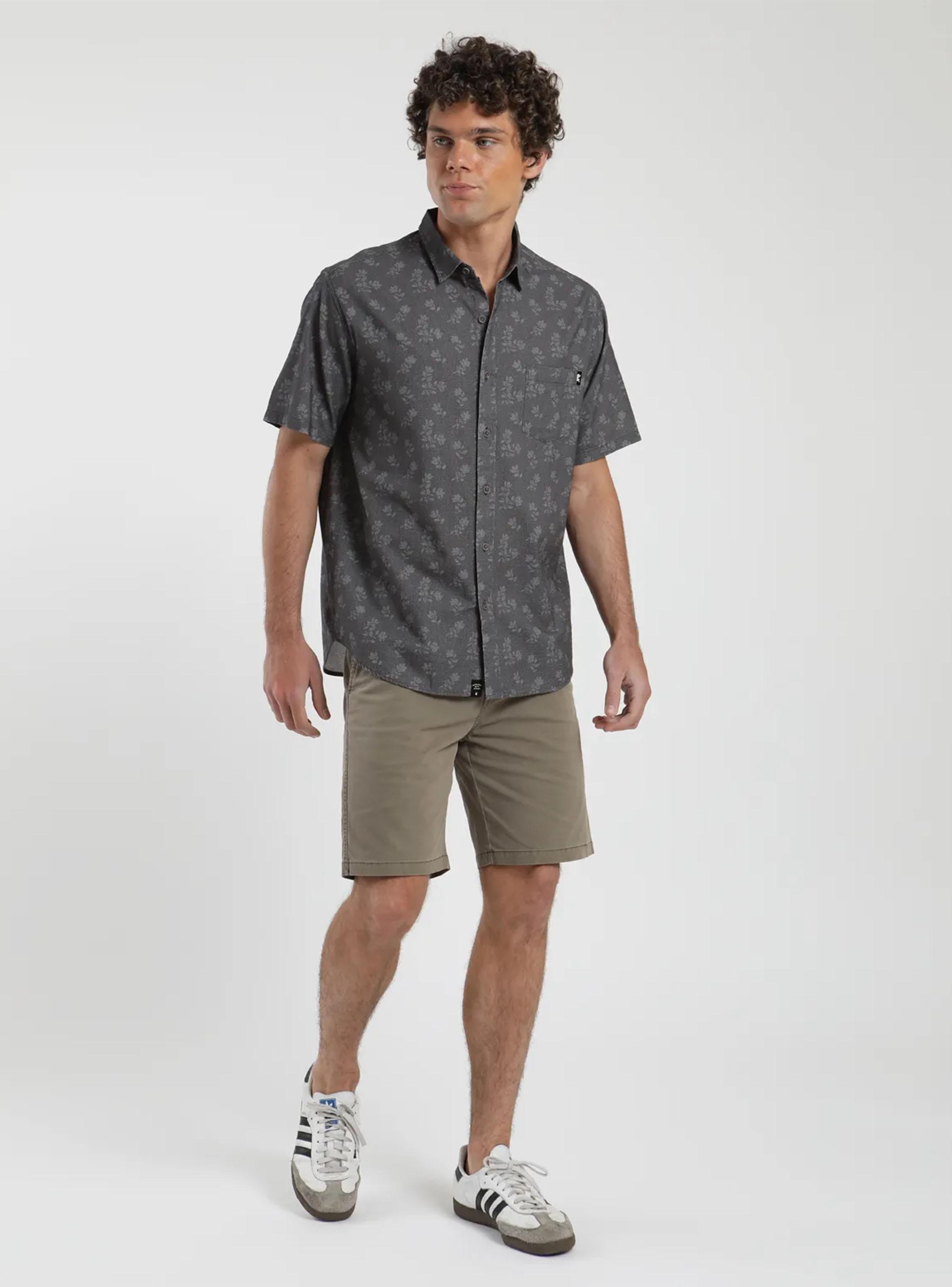 Camisa Floral Grafito Algodón Orgánico-3