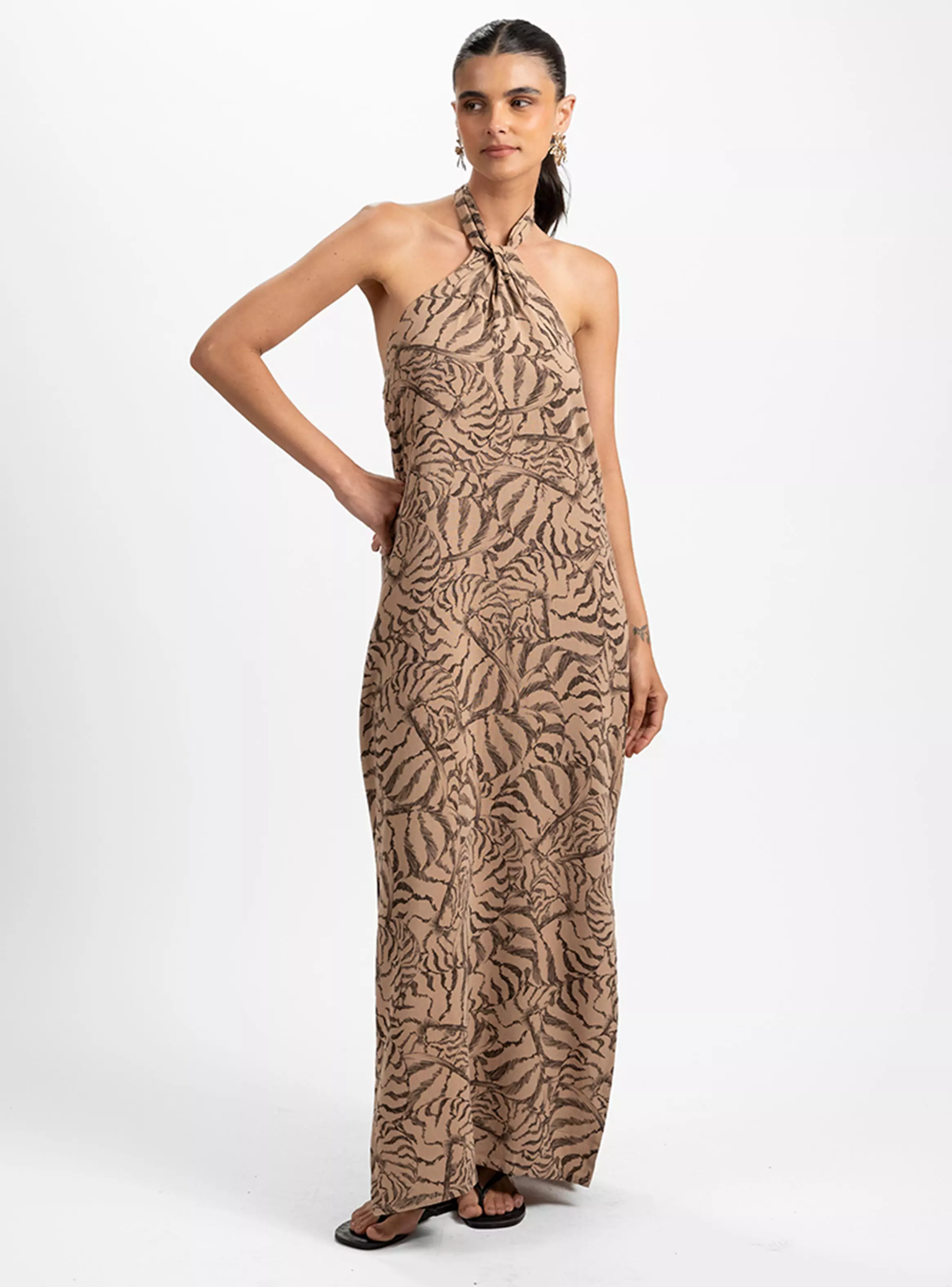 Vestido Lino Largo Marga Estampado-2