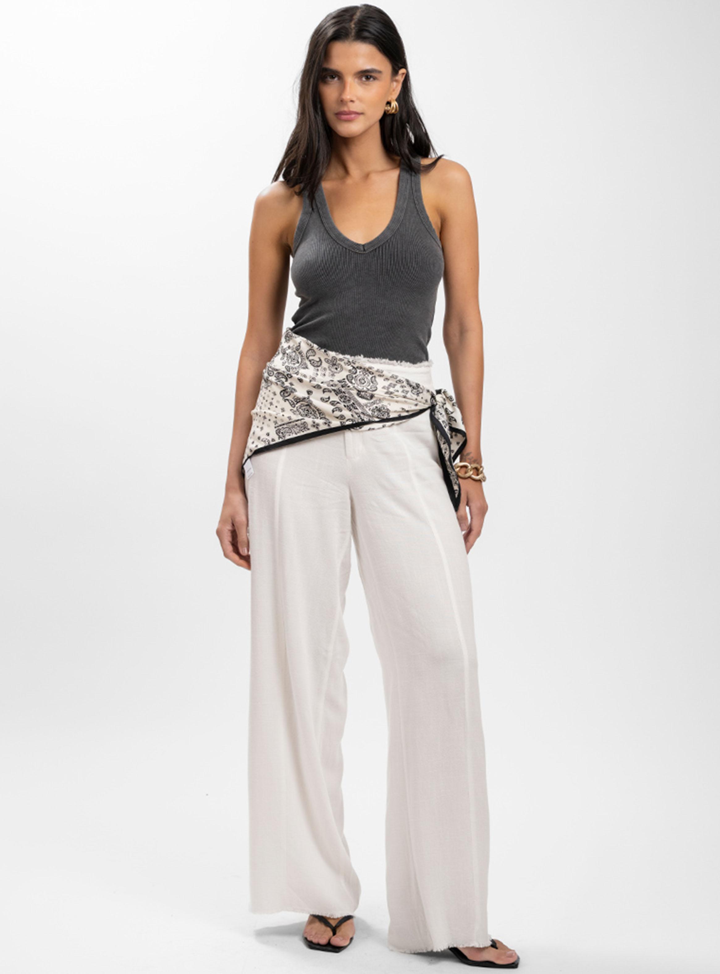 Pantalón Lino Cado Blanco-3