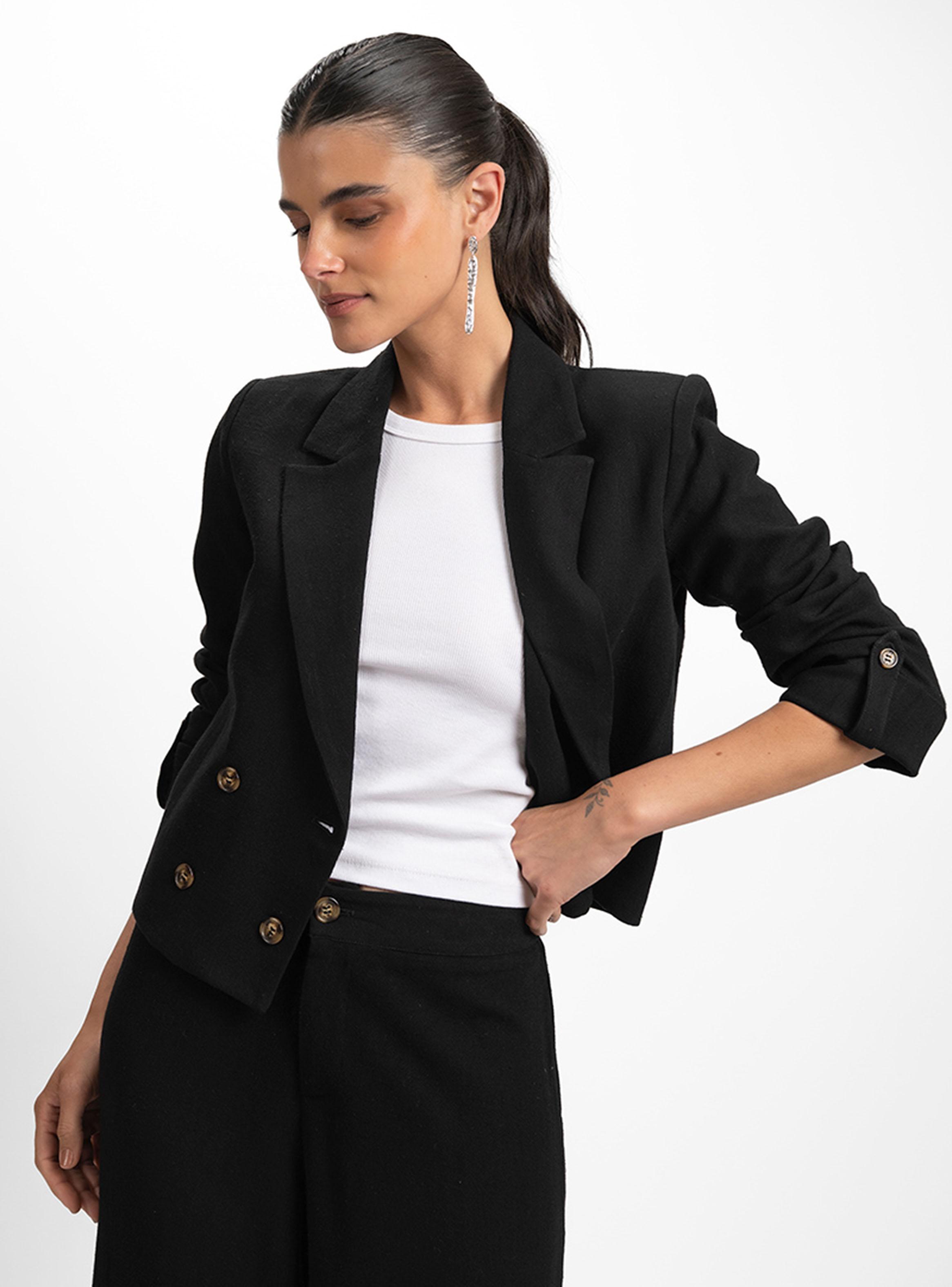 Blazer Lino Helena Negro-2