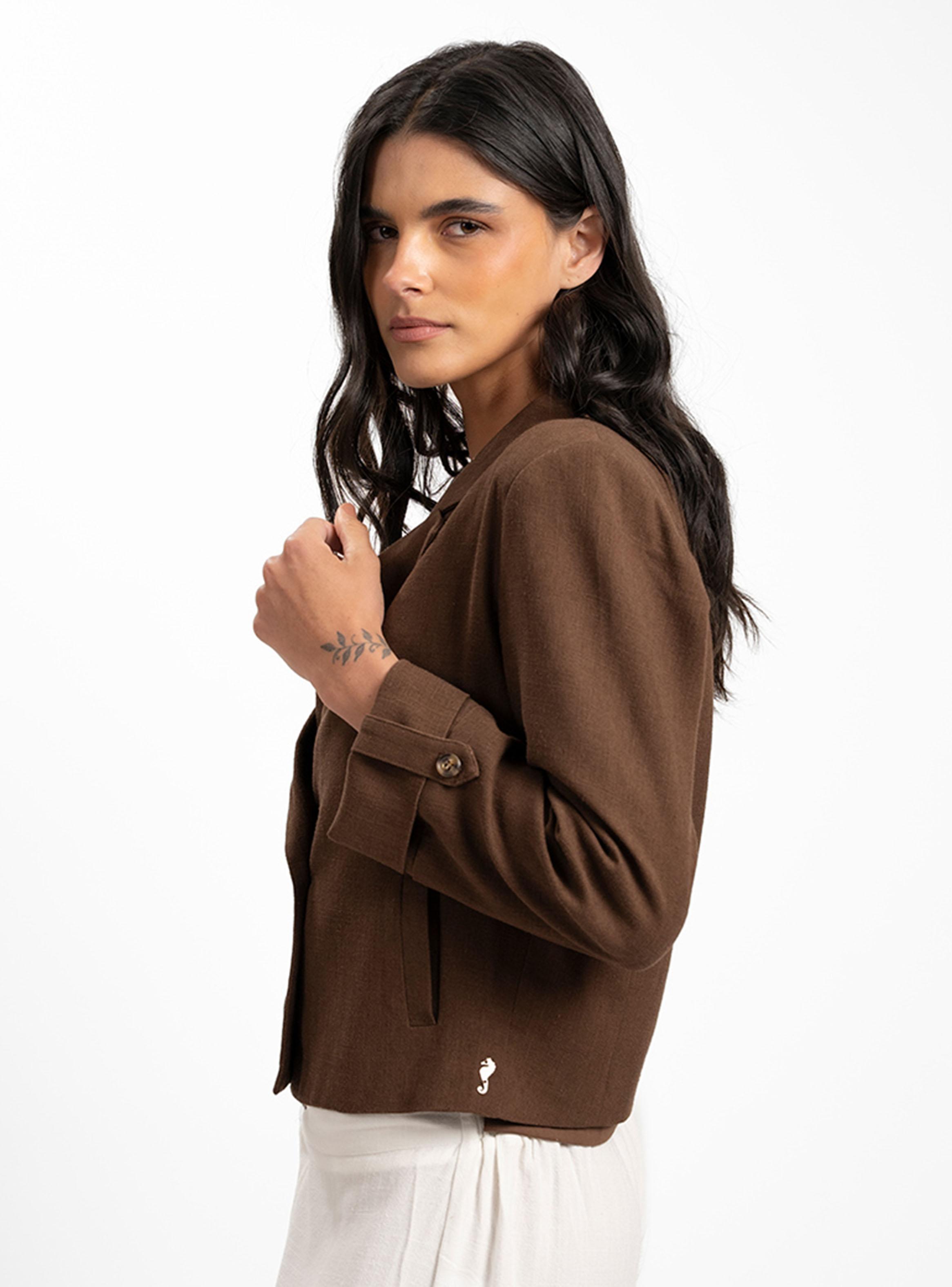 Blazer Lino Helena Café-2