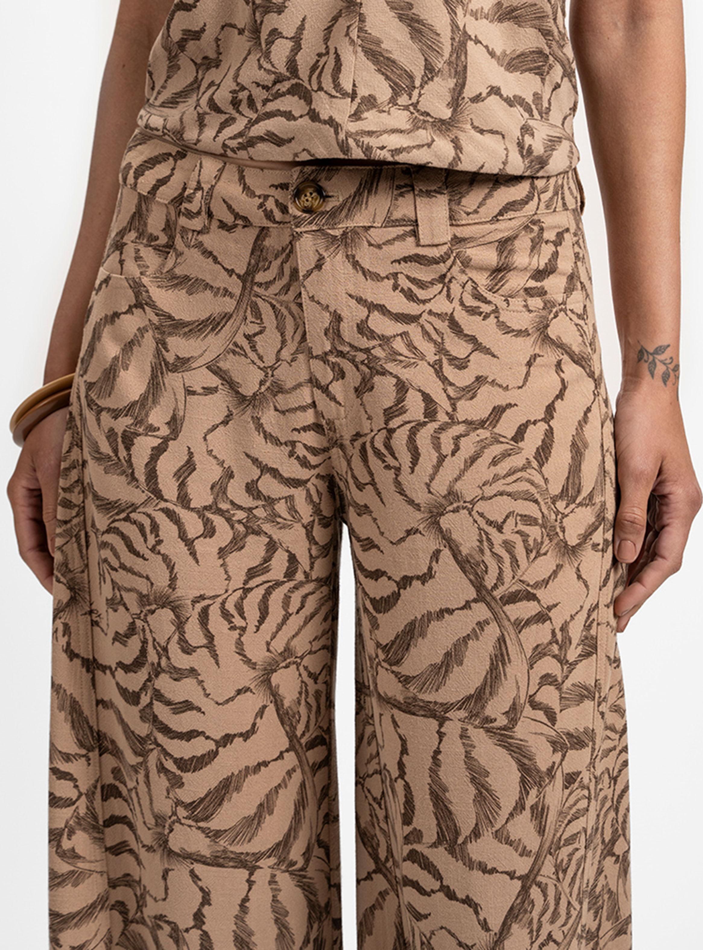 Pantalón Wide Leg Tiro Medio Anna Print-2