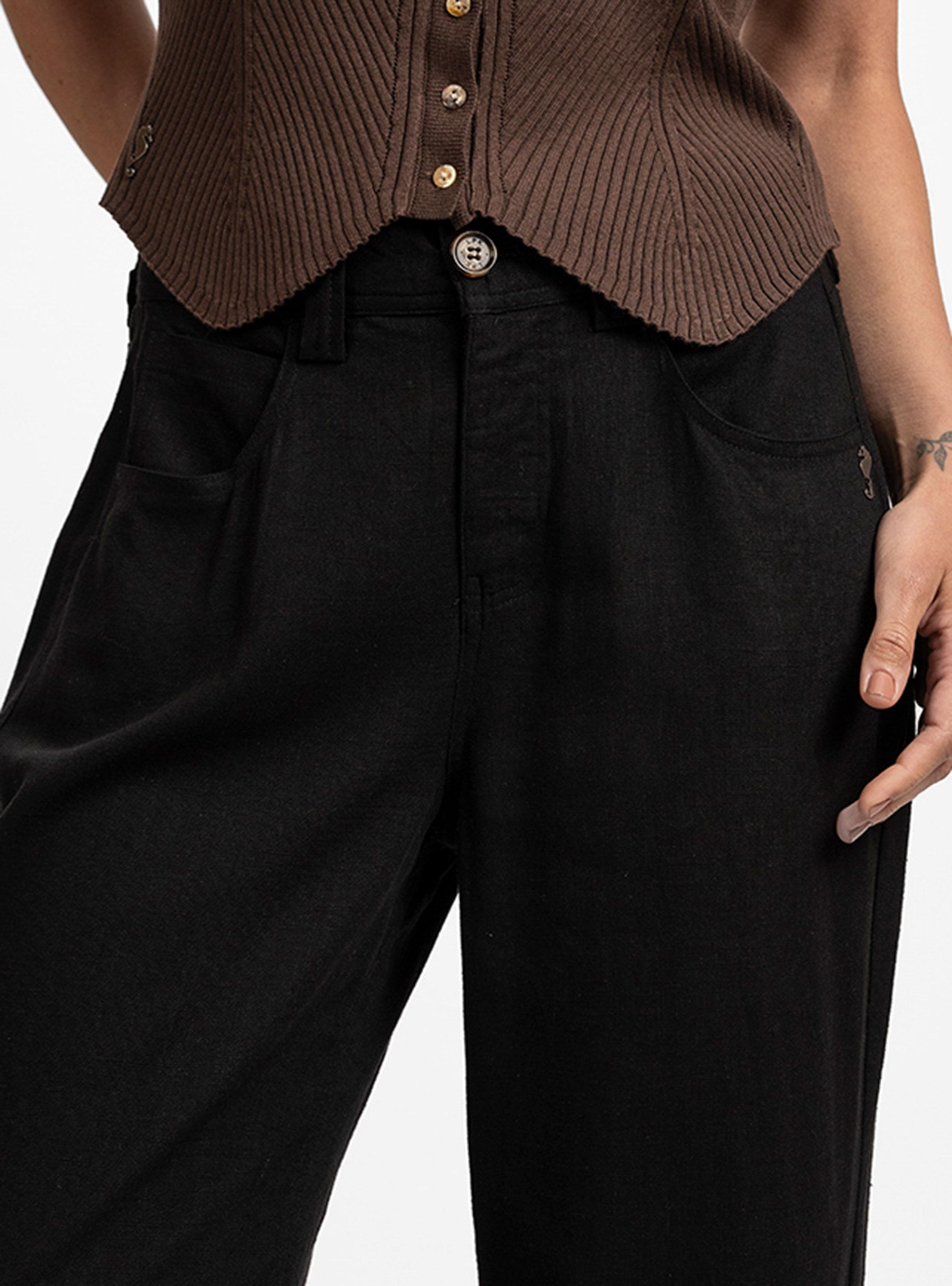 Pantalón Recto Tiro Medio Olimpia Negro-2