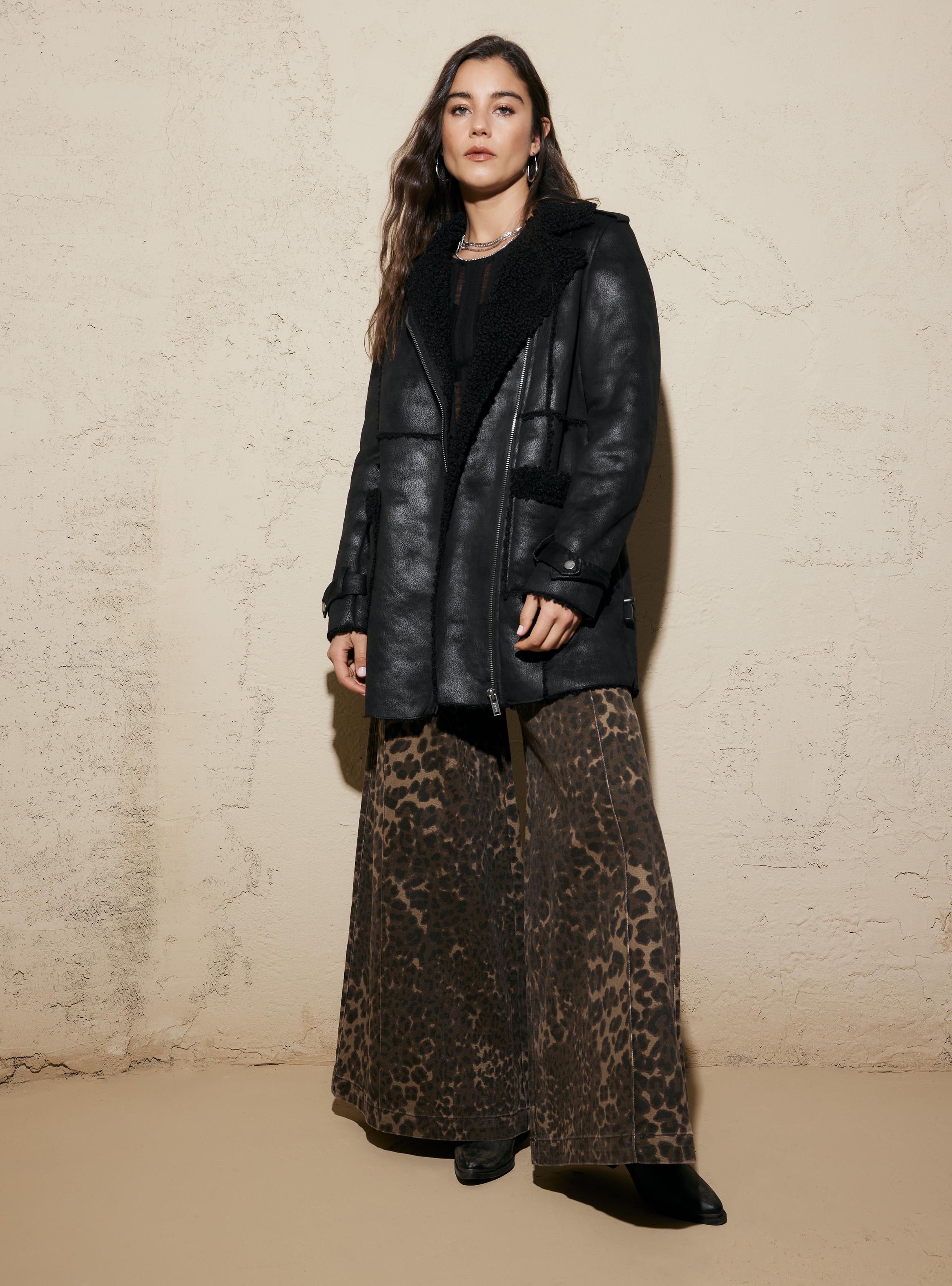 Chaqueta Estilo Gamulán Largo Costuras a la Vista-4