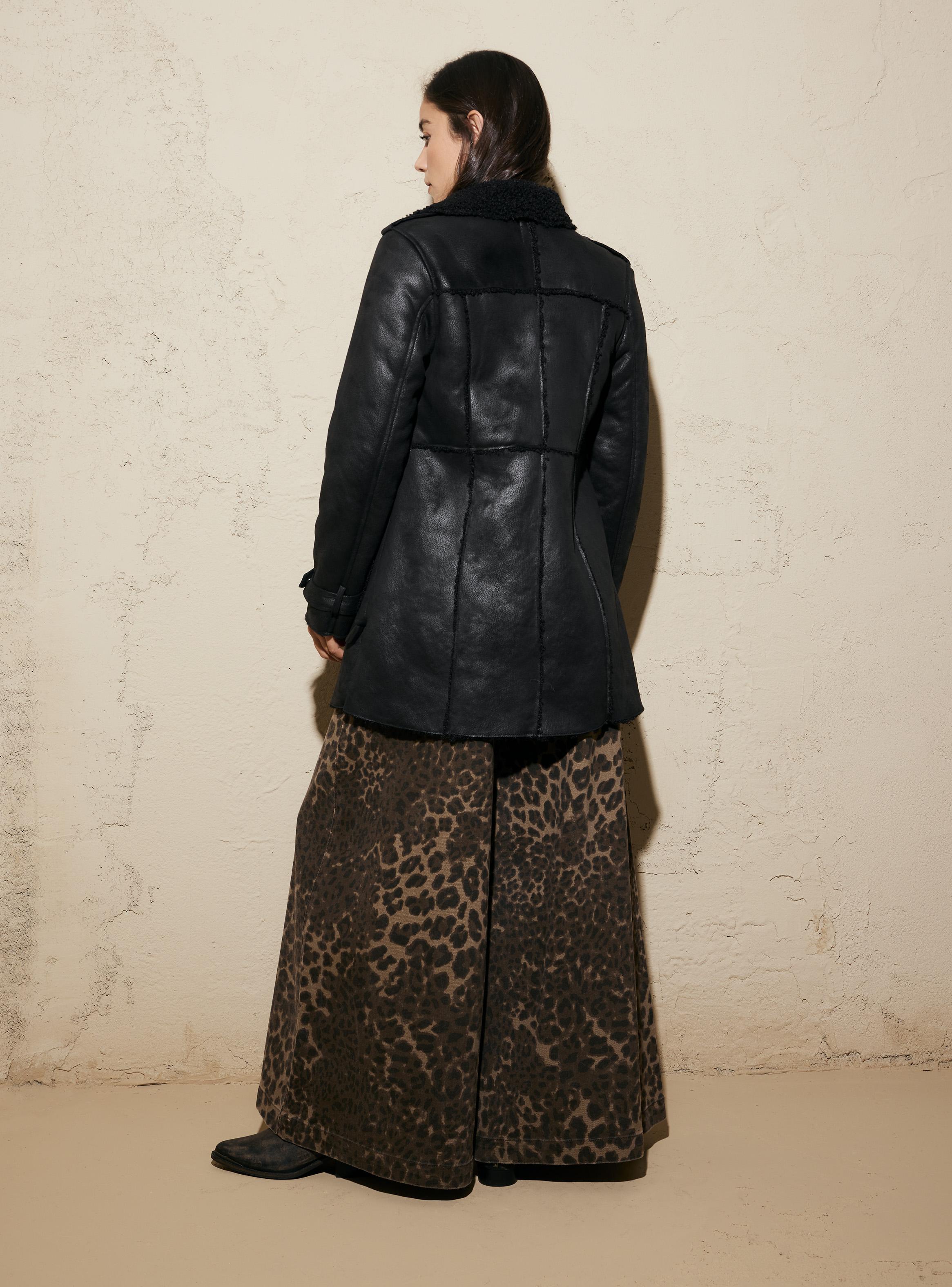 Chaqueta Estilo Gamulán Largo Costuras a la Vista-5