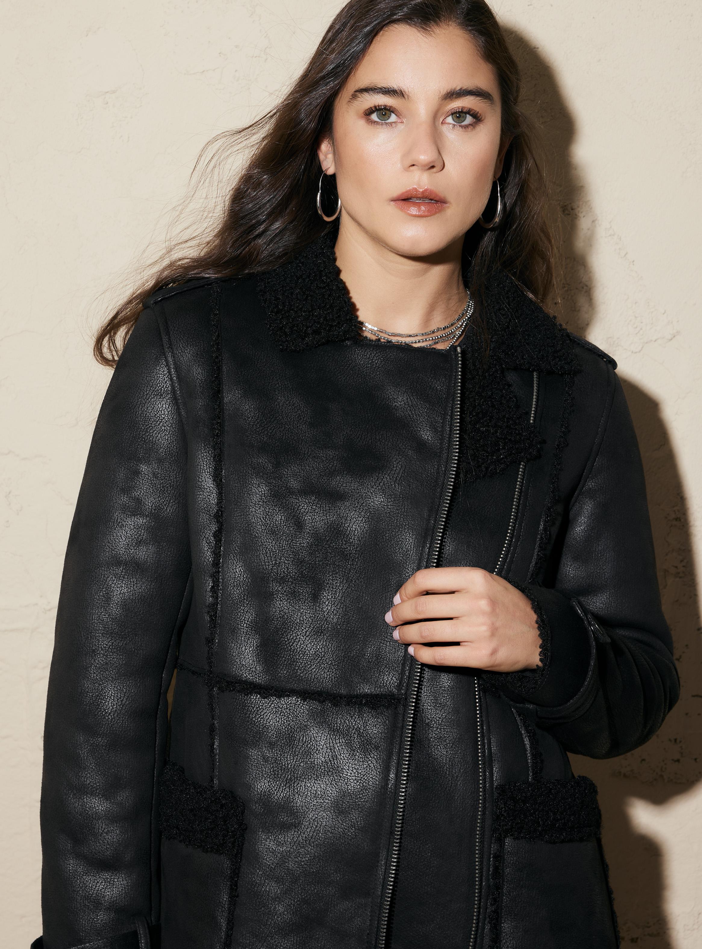 Chaqueta Estilo Gamulán Largo Costuras a la Vista-2