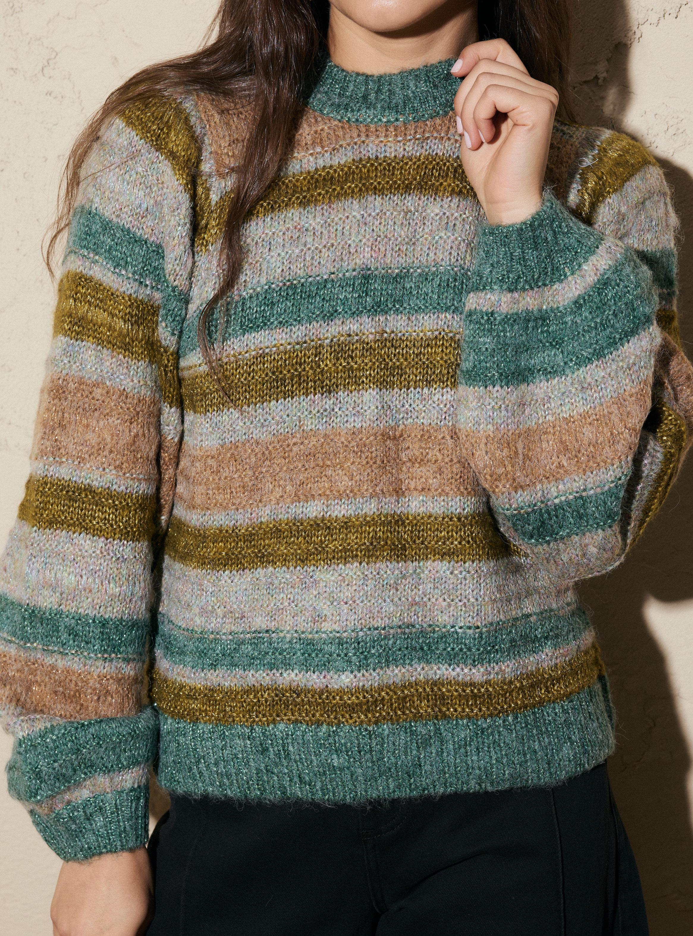 Sweater Líneas Multicolor con Hilos Brillantes-3