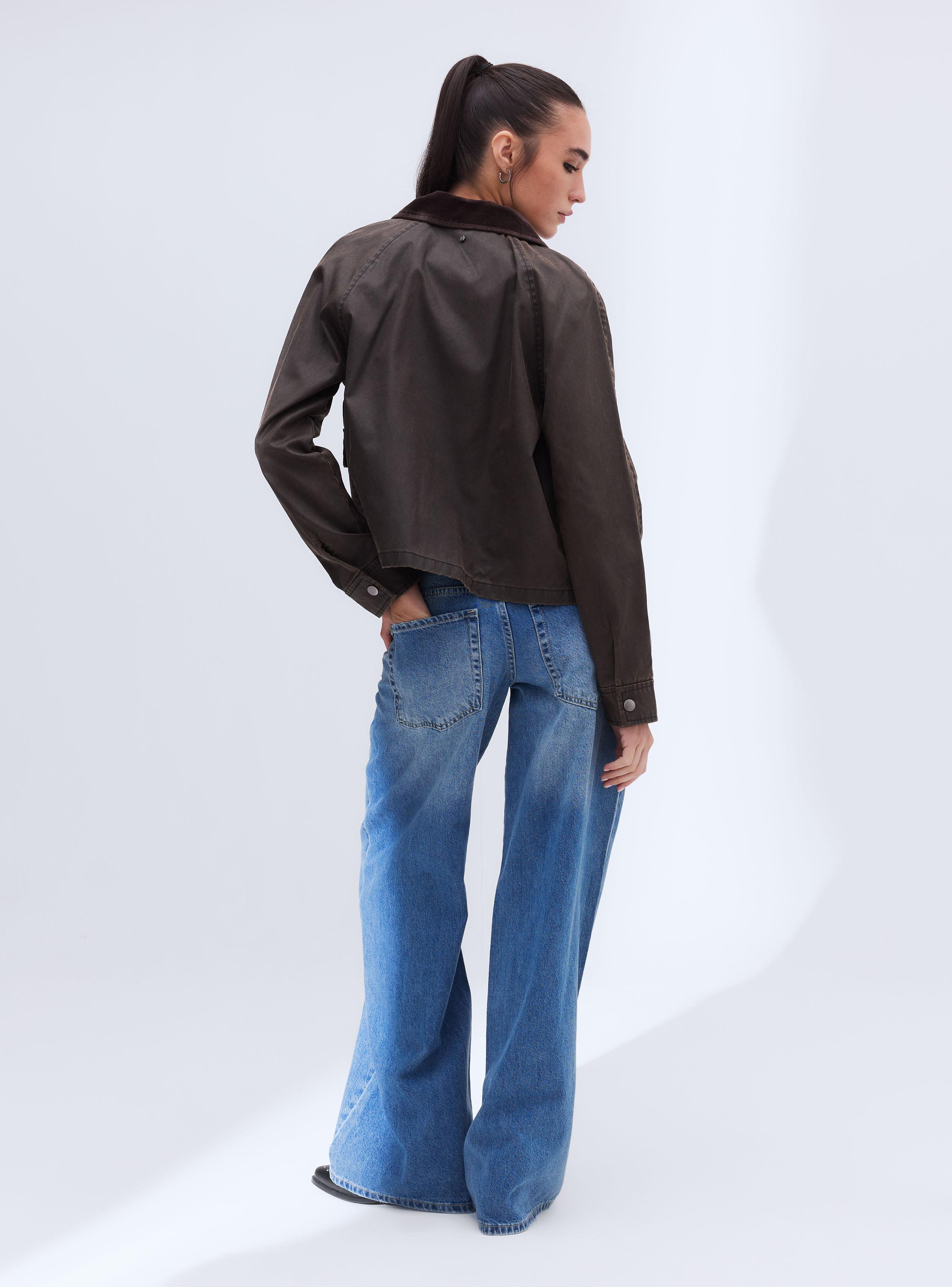 Chaqueta Encerada Cuello Velvet-5