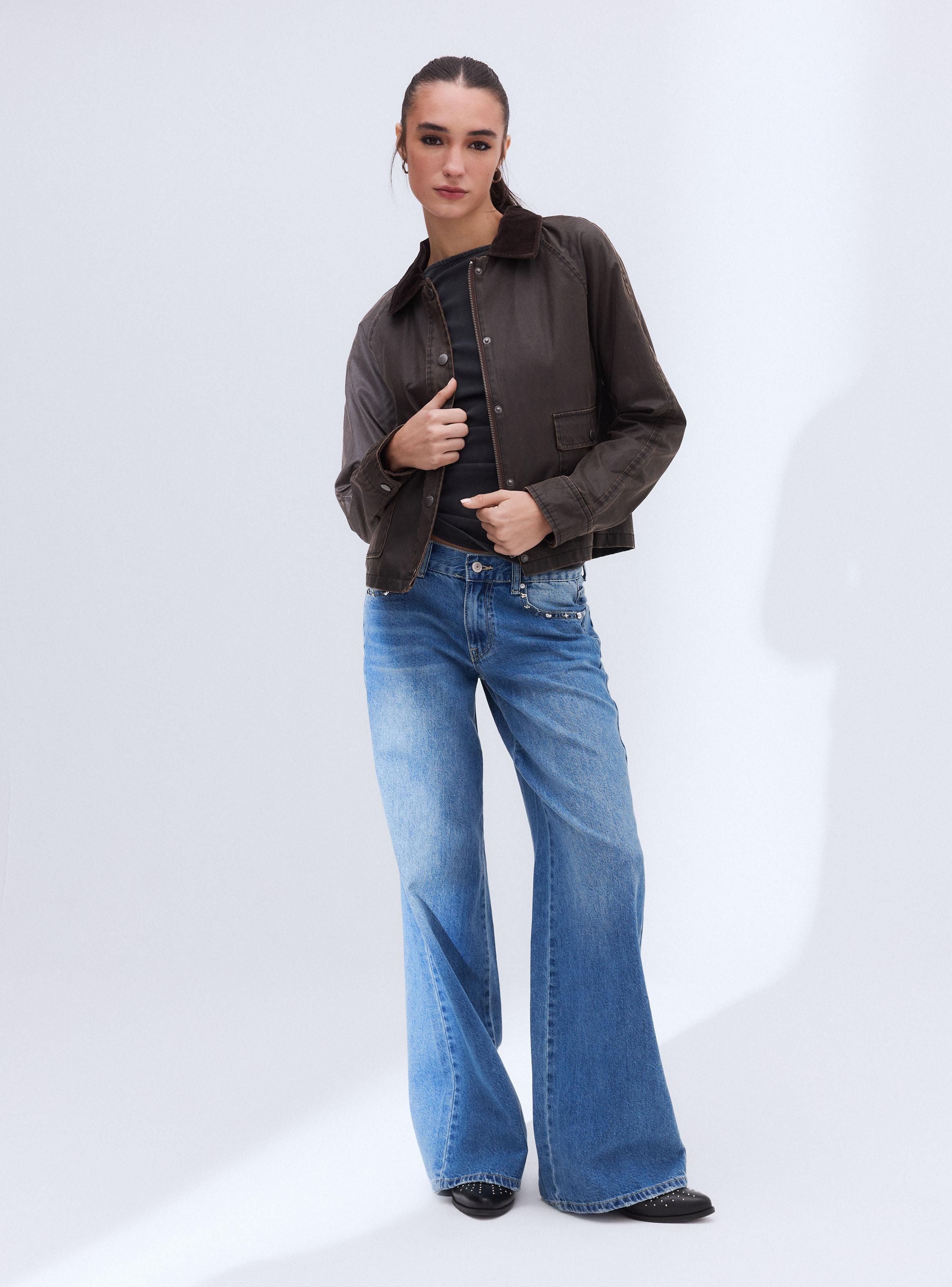 Chaqueta Encerada Cuello Velvet-4