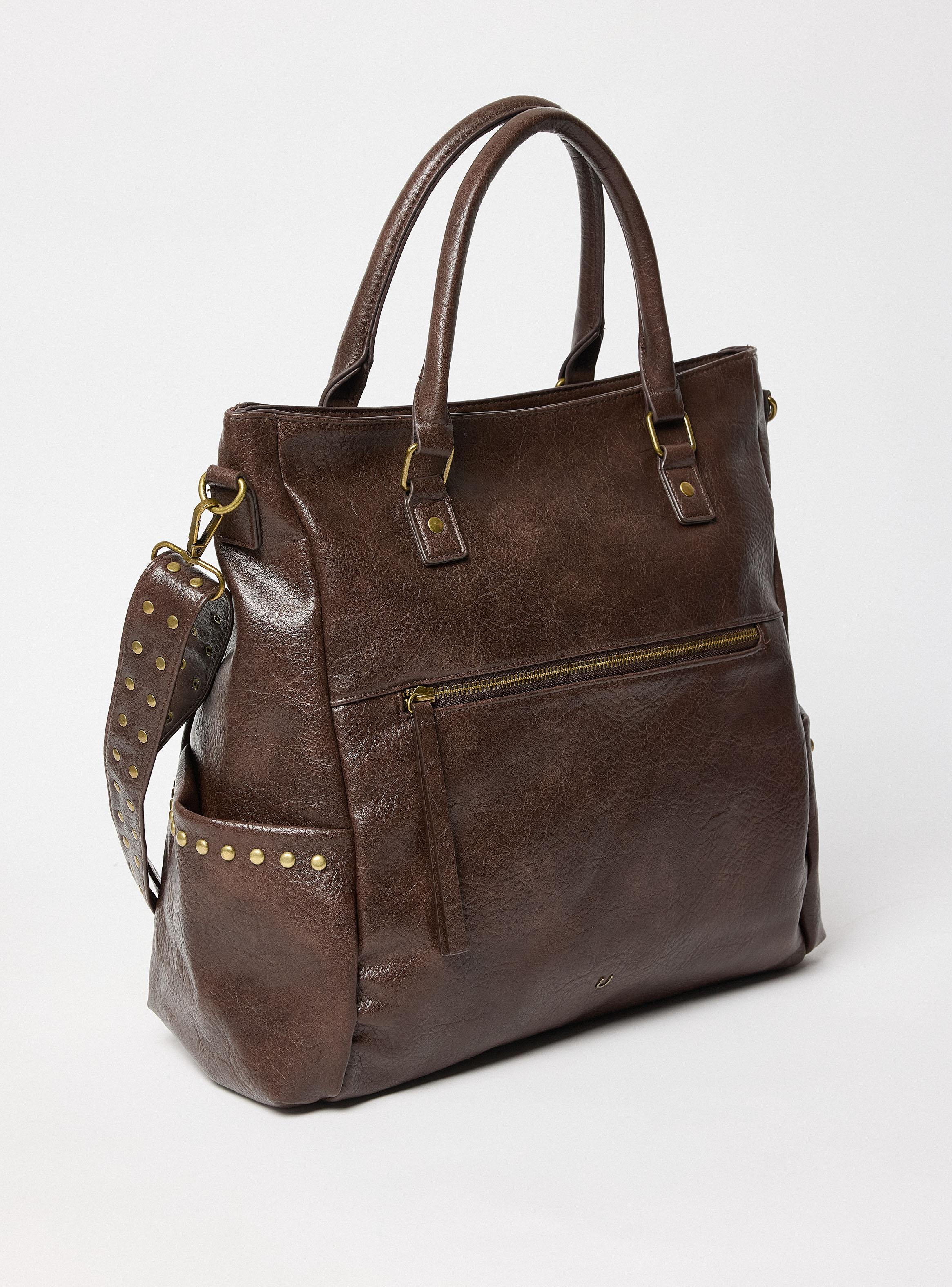 Cartera de Mano con Tachas Doradas Ecocuero-3