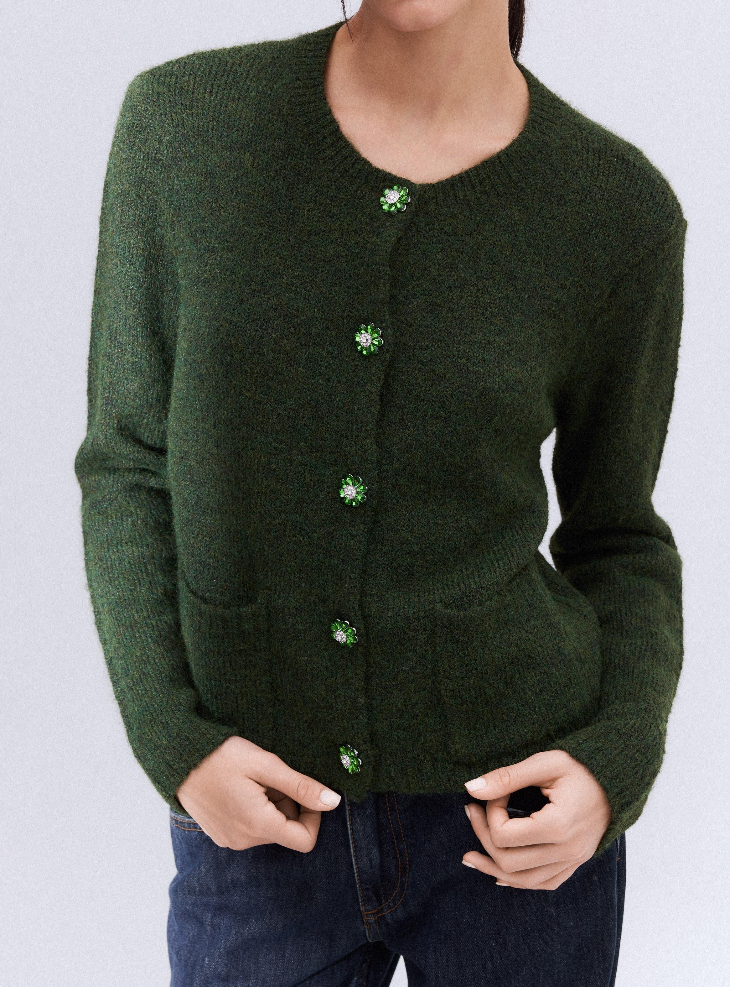 Chaleco Cárdigan Botón Flor-3