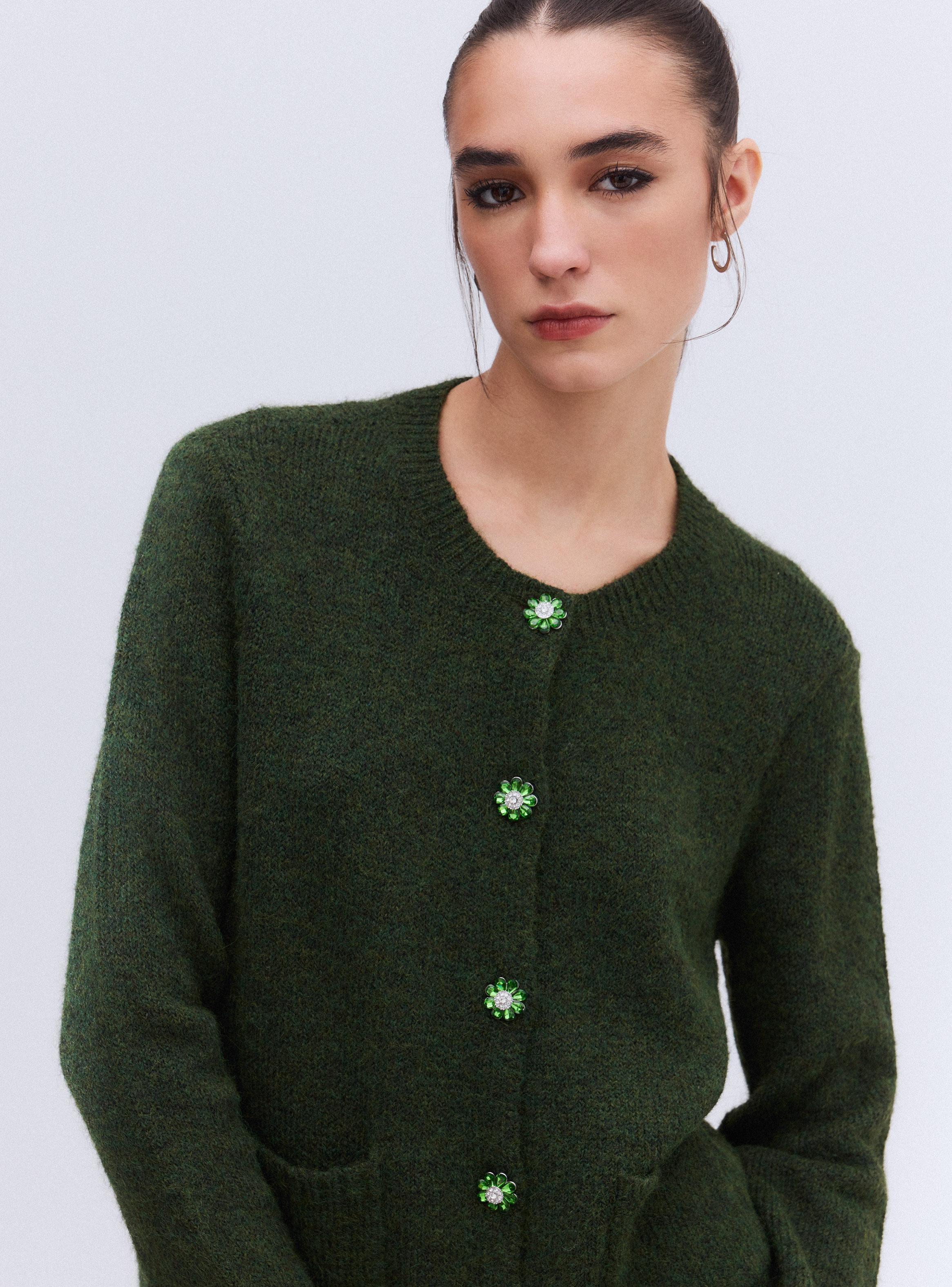 Chaleco Cárdigan Botón Flor-2