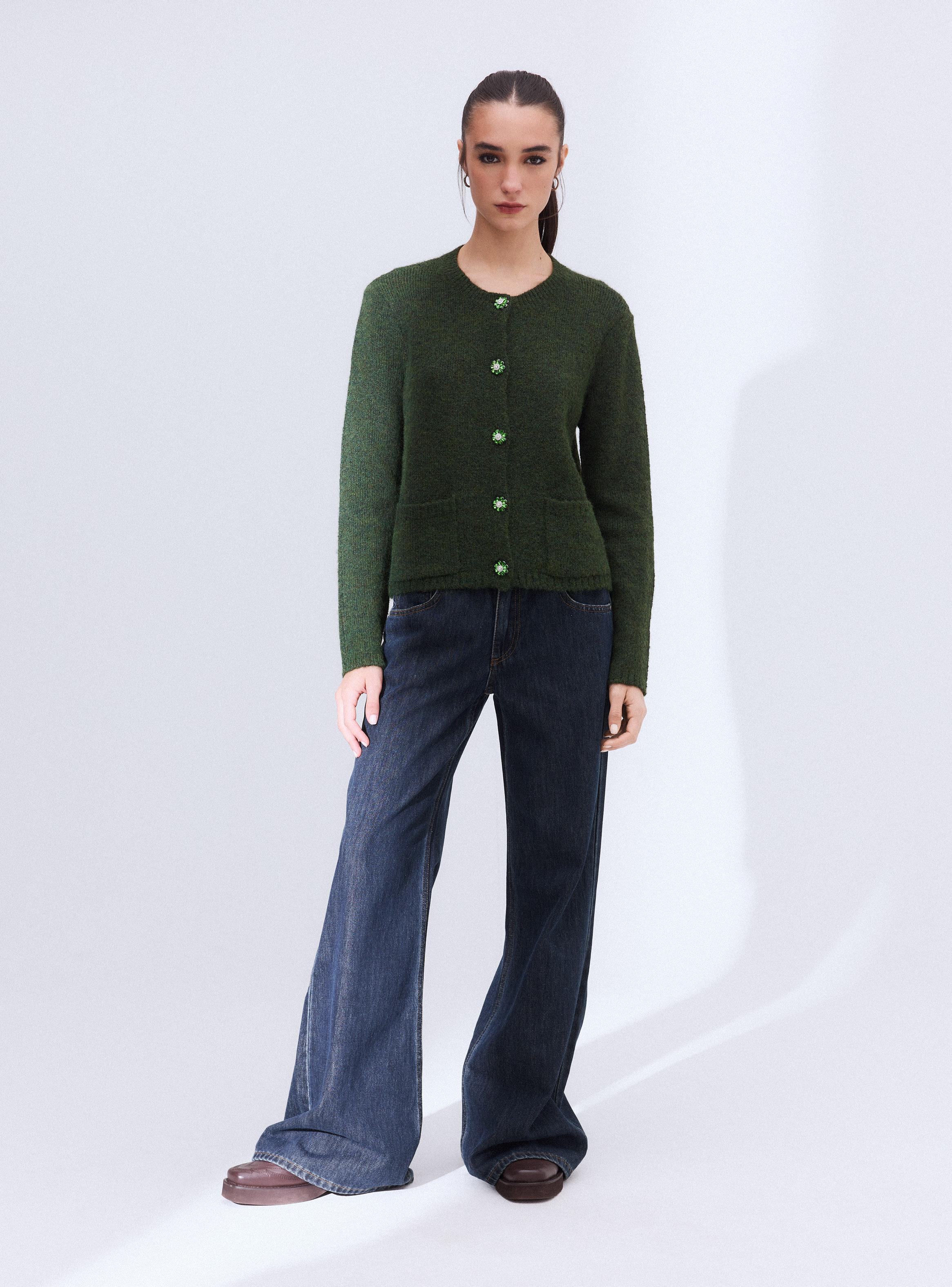 Chaleco Cárdigan Botón Flor-4