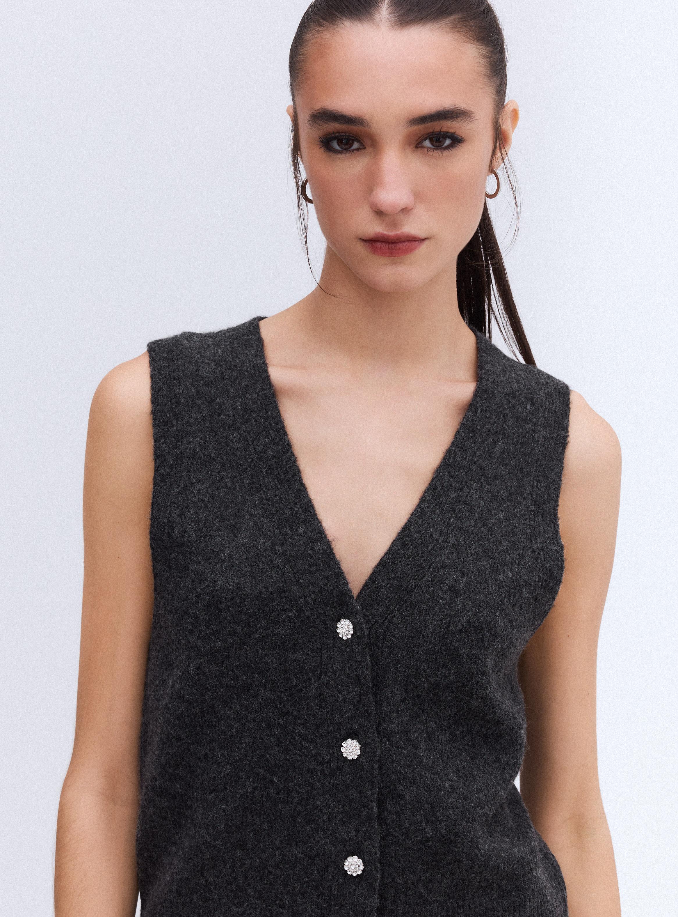 Chaleco sin Mangas Botones-2