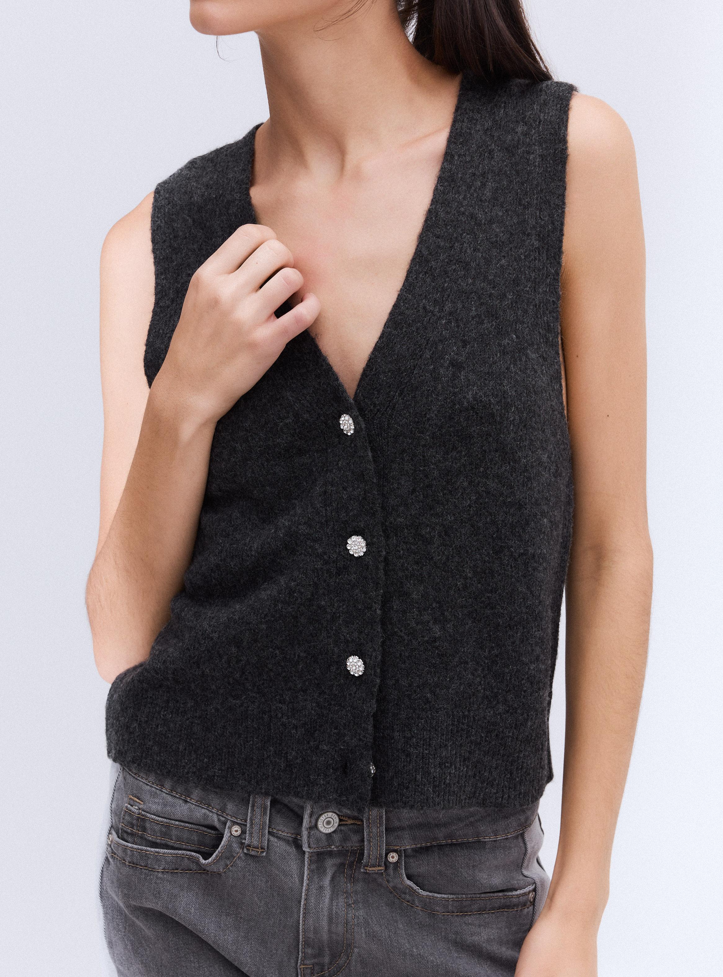 Chaleco sin Mangas Botones-3