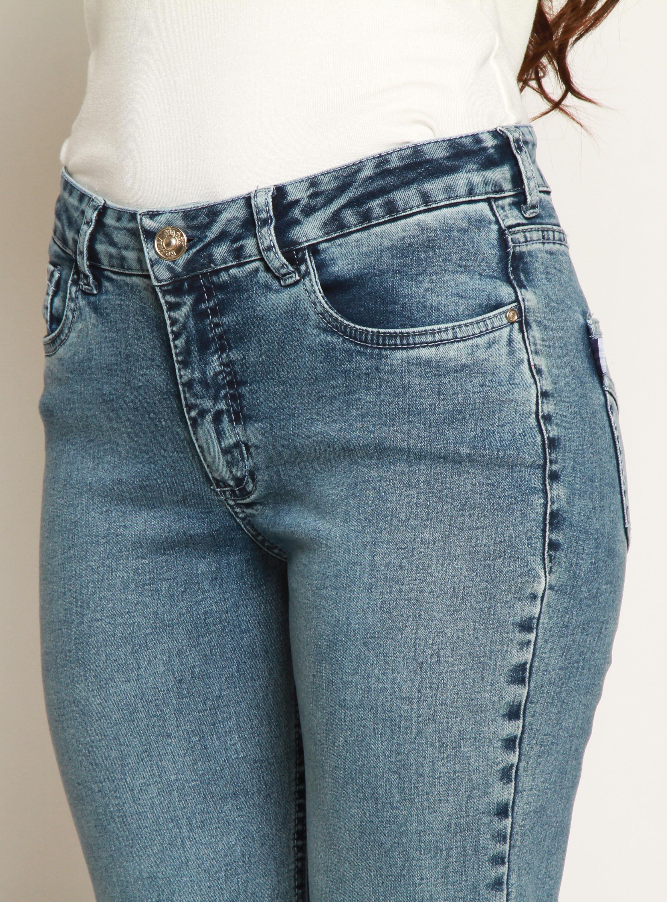 Jeans Recto Tiro Alto Tapetas Falsas-2